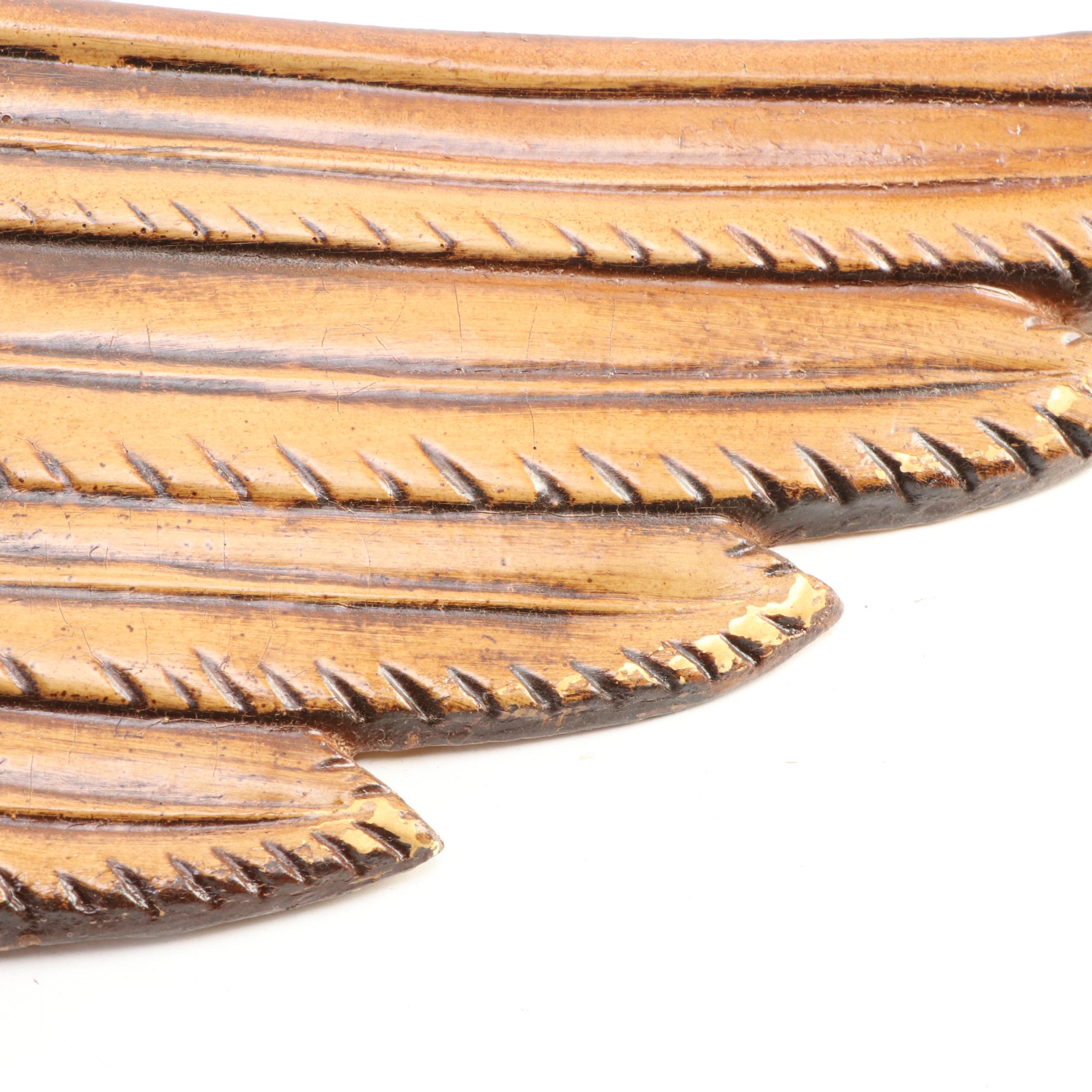 Wooden American Eagle Wall Plaque, Mid to Late 20th Century