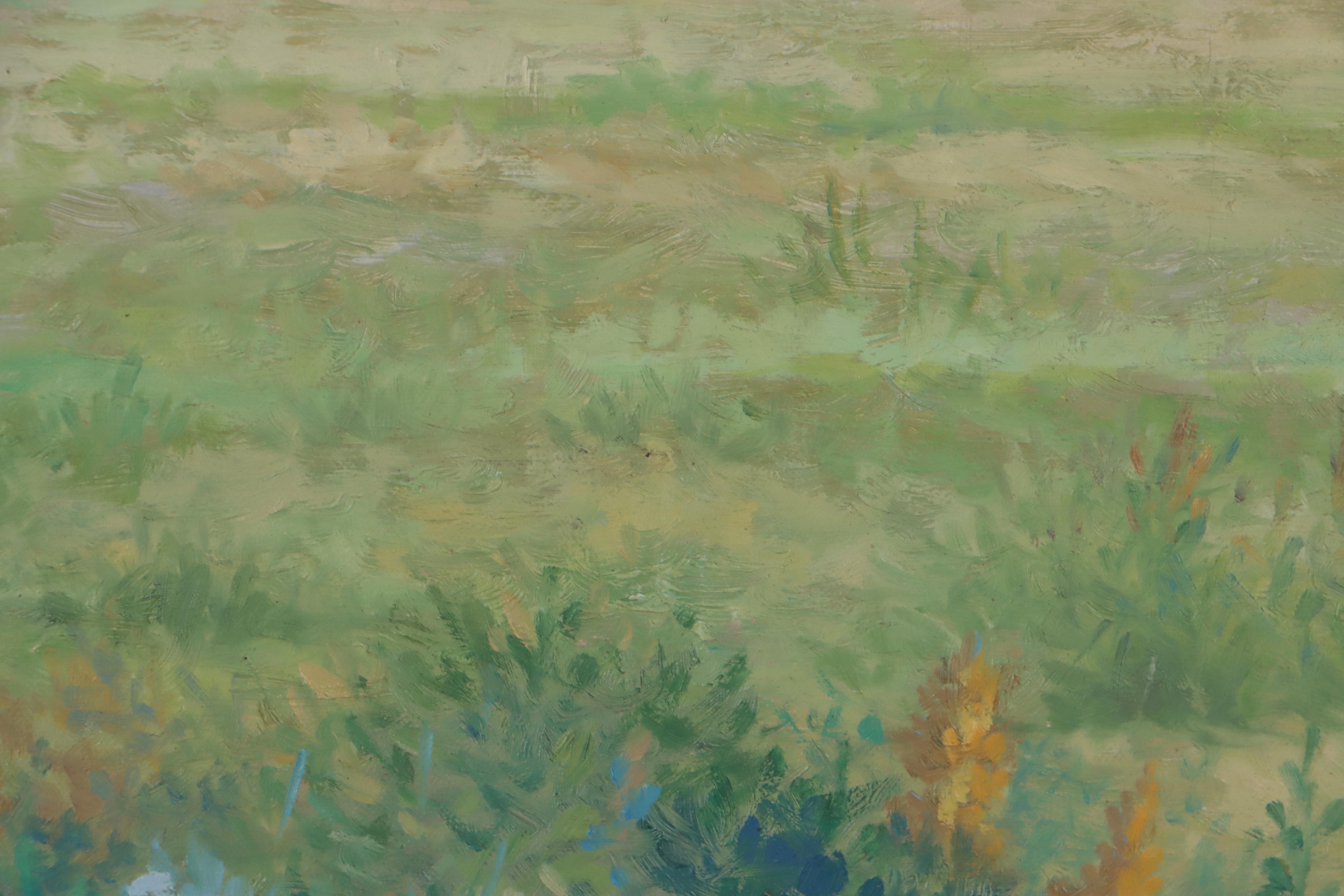 Roy Harrison Oil Painting "Spring Field," Circa 1970