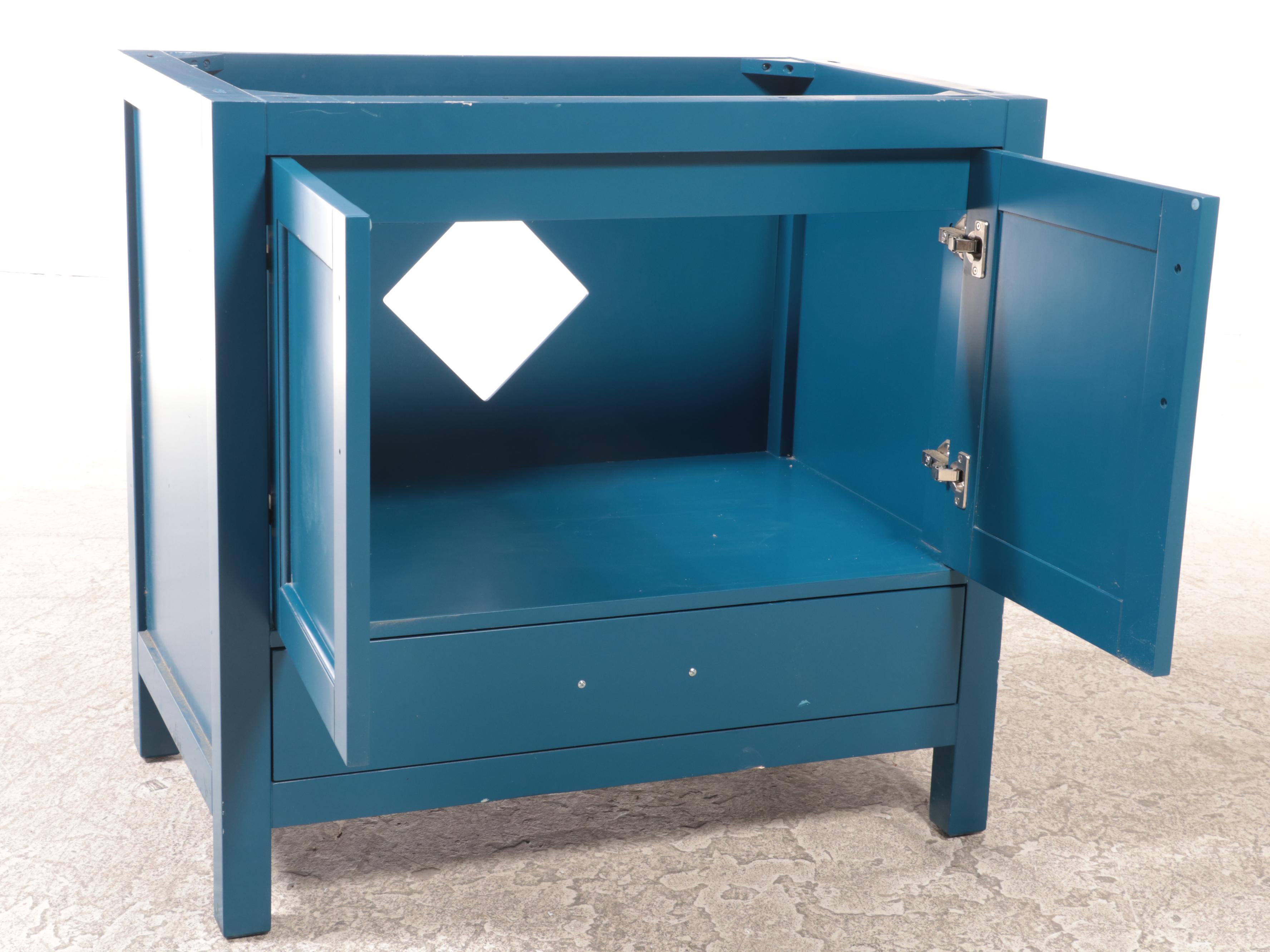 Blue Finished Bathroom Vanity Cabinet with Drawer
