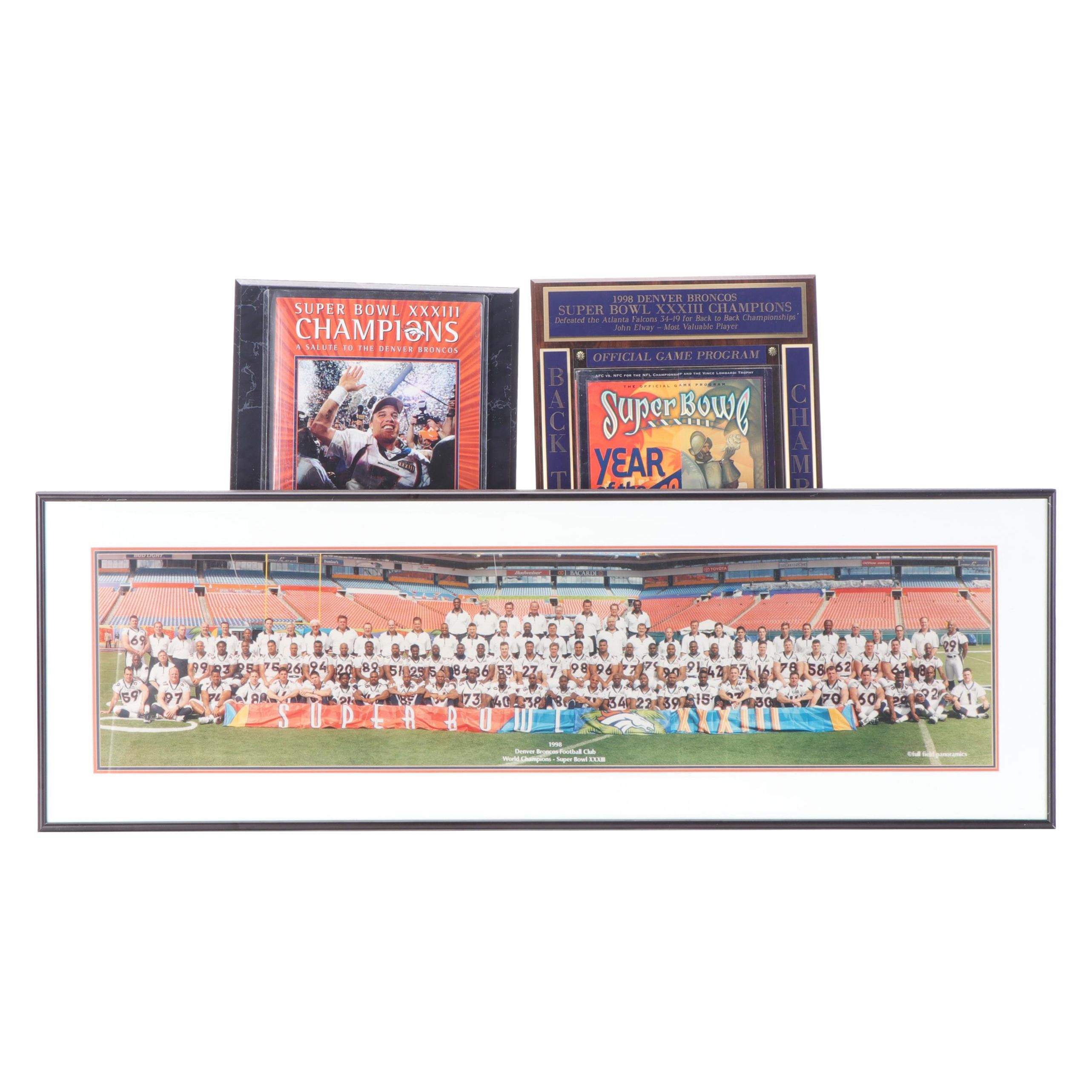 1998 Denver Broncos Super Bowl XXXIII Champions Plaques, Programs