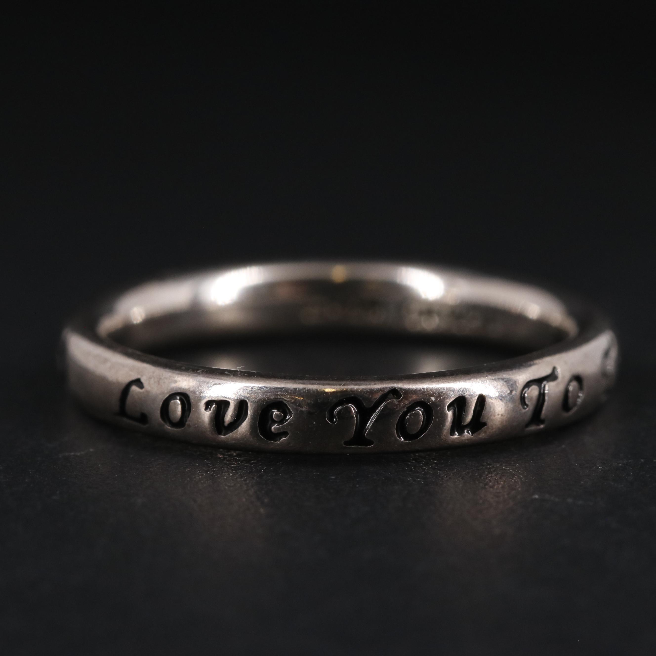 Sterling "Love You To The Moon And Back" Ring