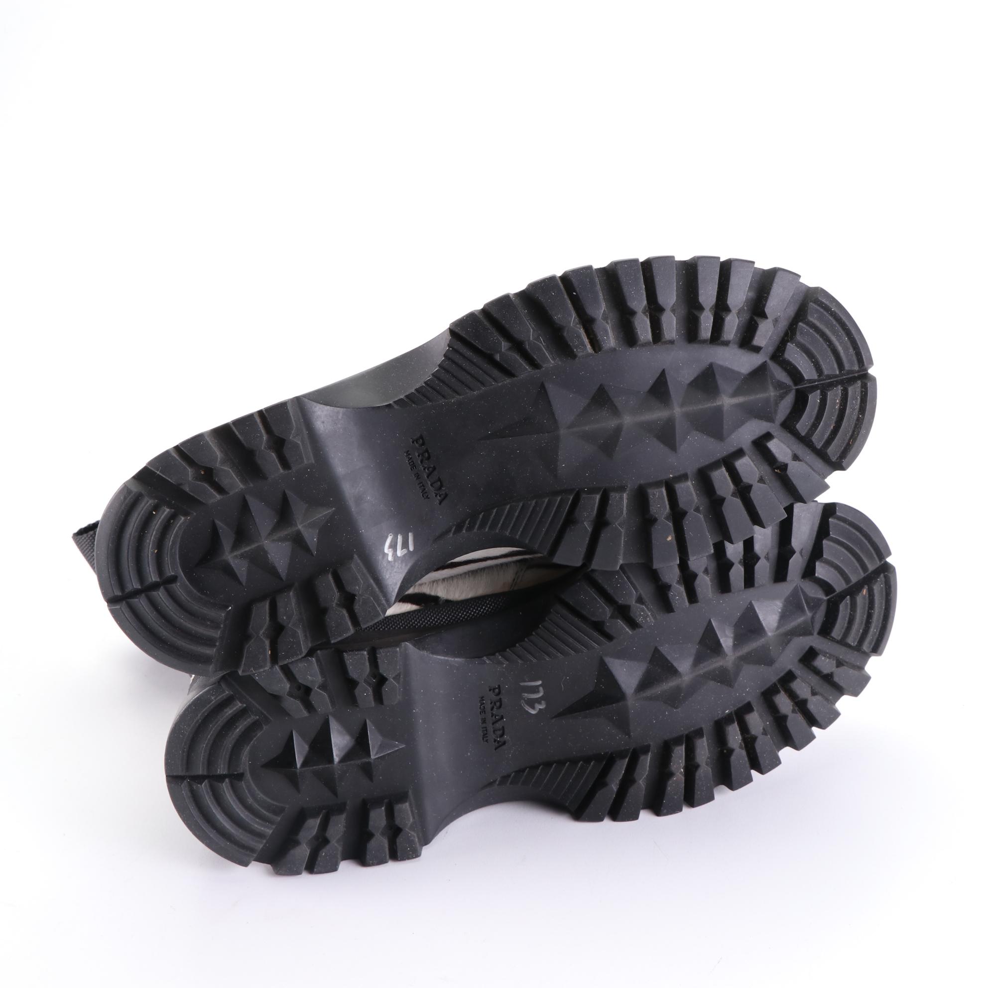 Prada Sport Lace-Up Boots in Zebra Stripe Calf Hair