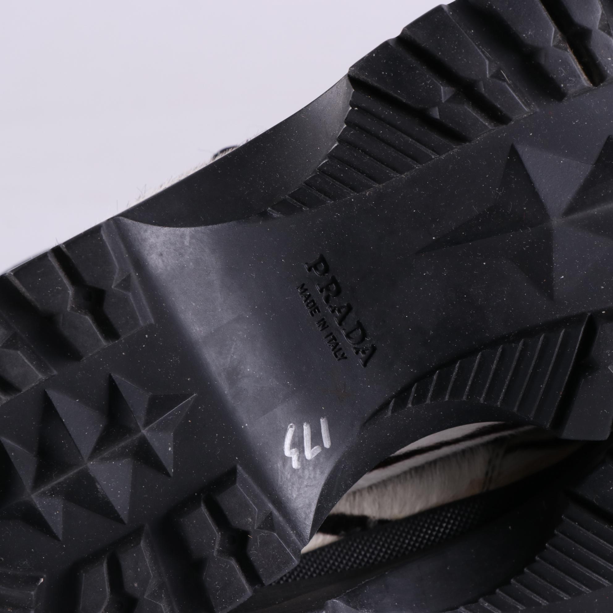 Prada Sport Lace-Up Boots in Zebra Stripe Calf Hair