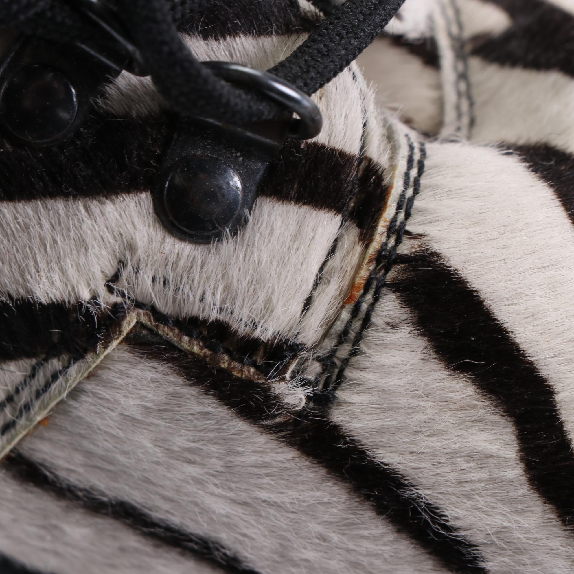 Prada Sport Lace-Up Boots in Zebra Stripe Calf Hair