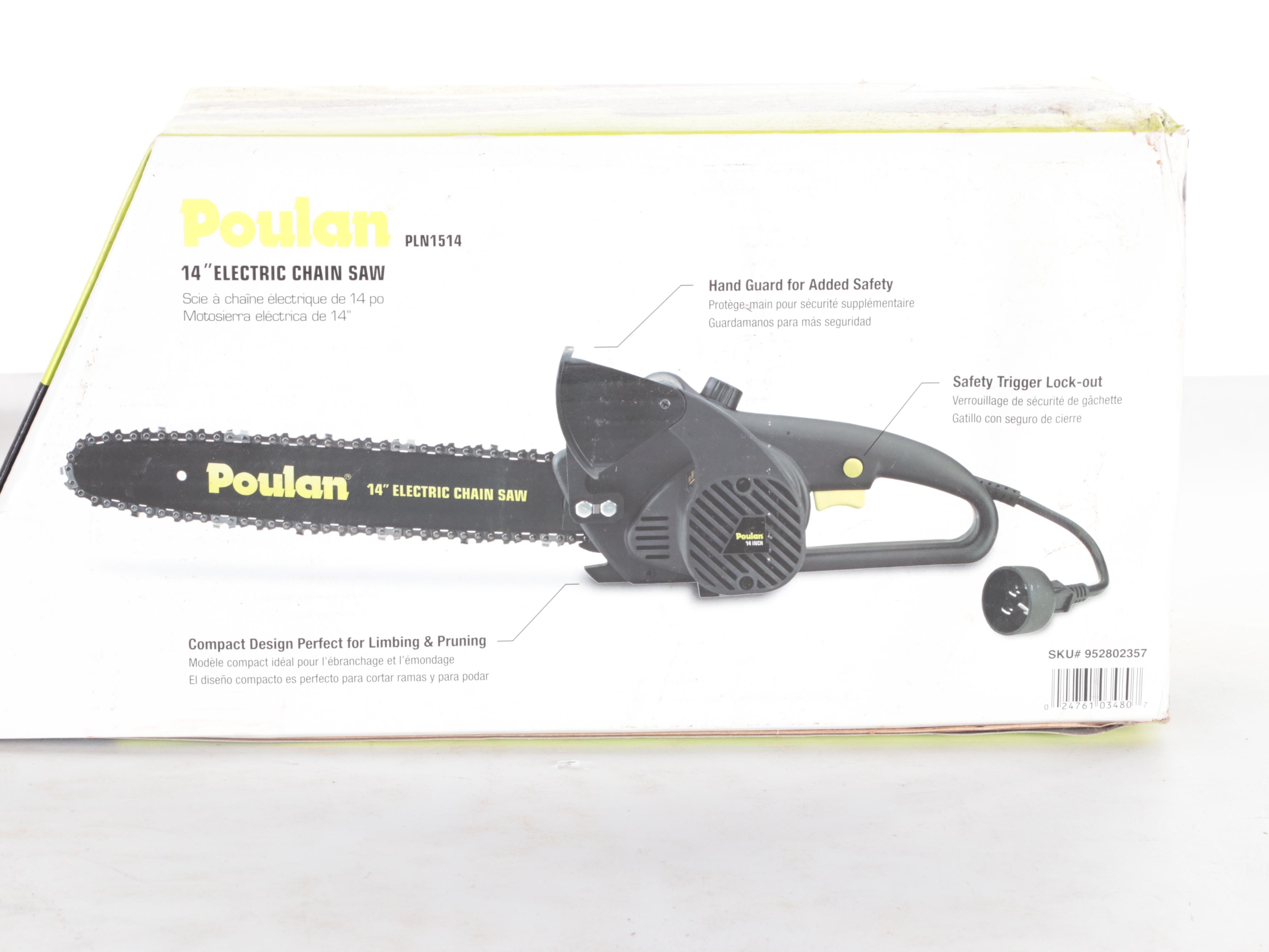 Poulan 14" 1.5 HP Electric Chain Saw