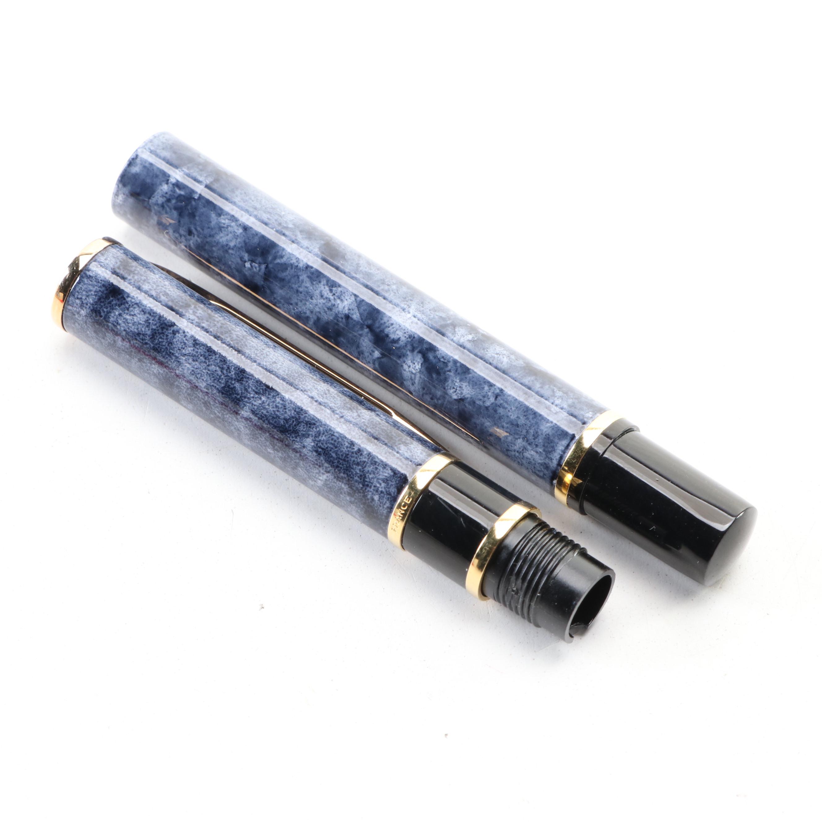Waterman Blue Marbled Fountain Pen