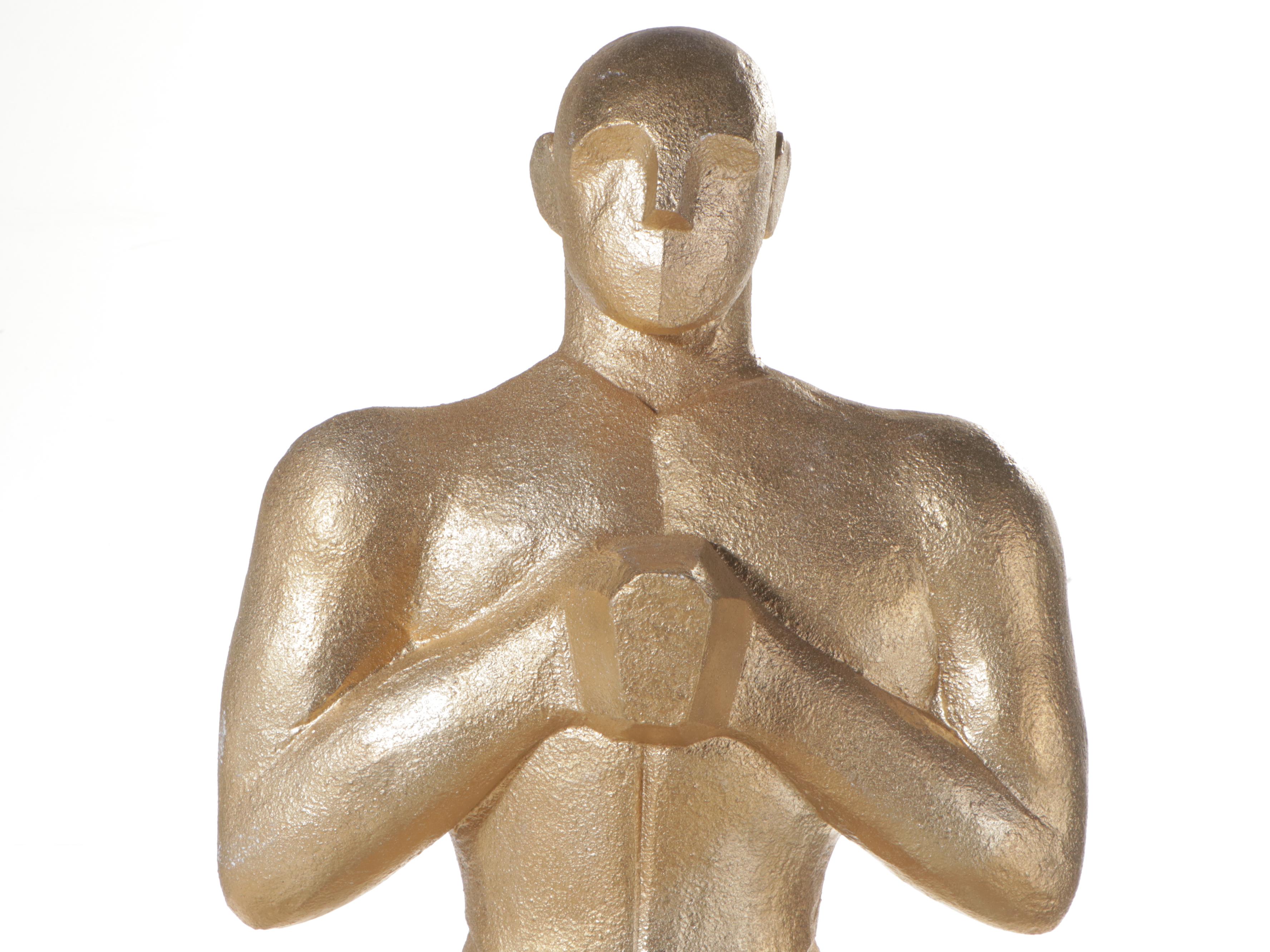 Monumental Gilt and Parcel-Ebonized Polystyrene Foam "Oscar" Statue