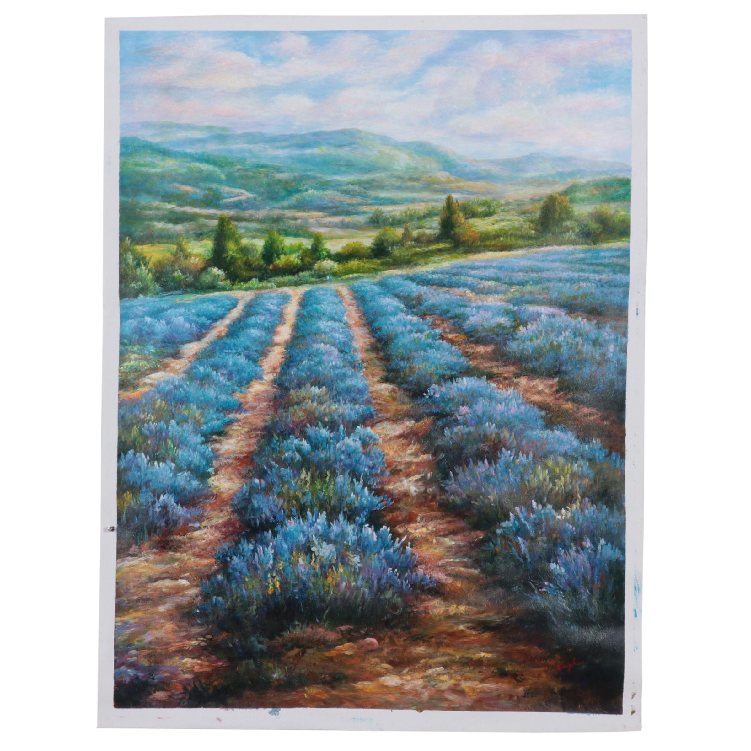 Qinghua Provençal Landscape Oil Painting