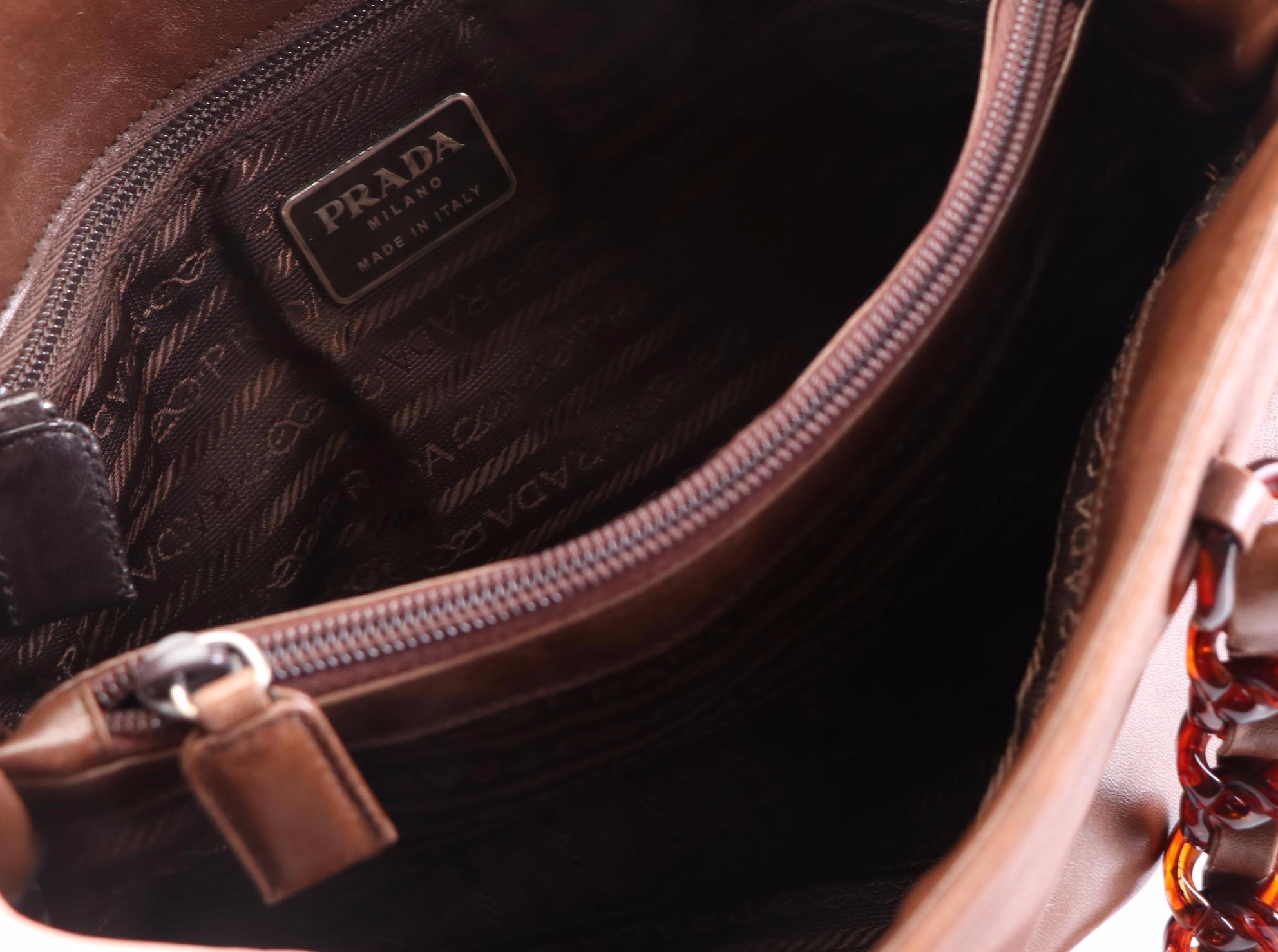 Prada Leather Shoulder Bag with Interwoven Straps