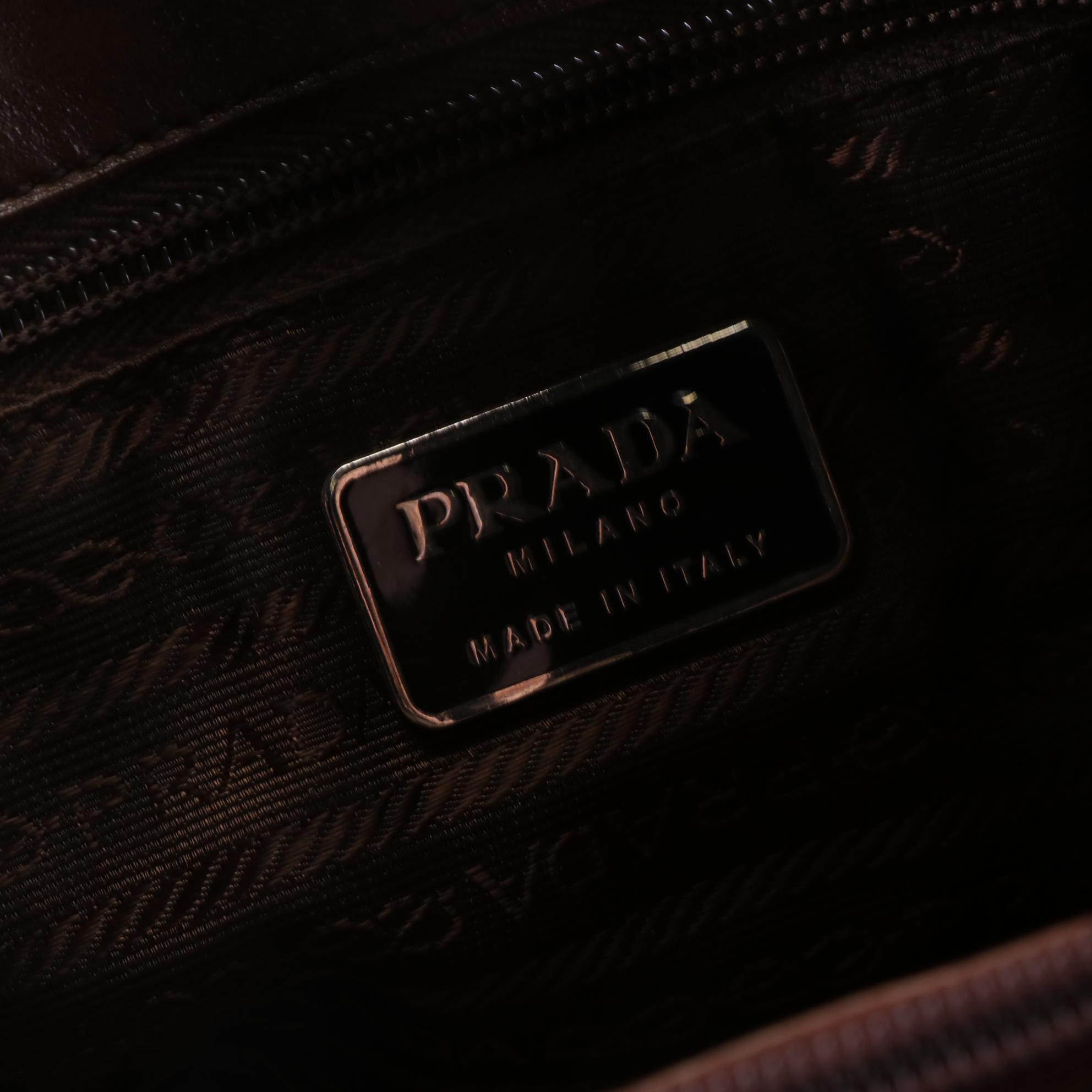 Prada Leather Shoulder Bag with Interwoven Straps