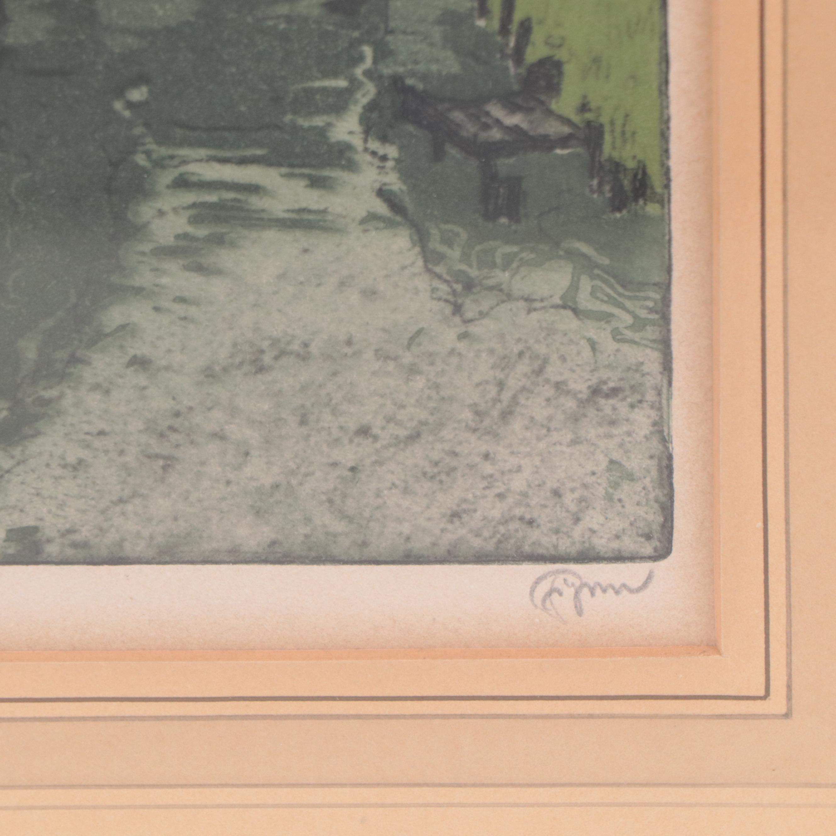 Hans Figura Aquatint Etching of Styria, Austria