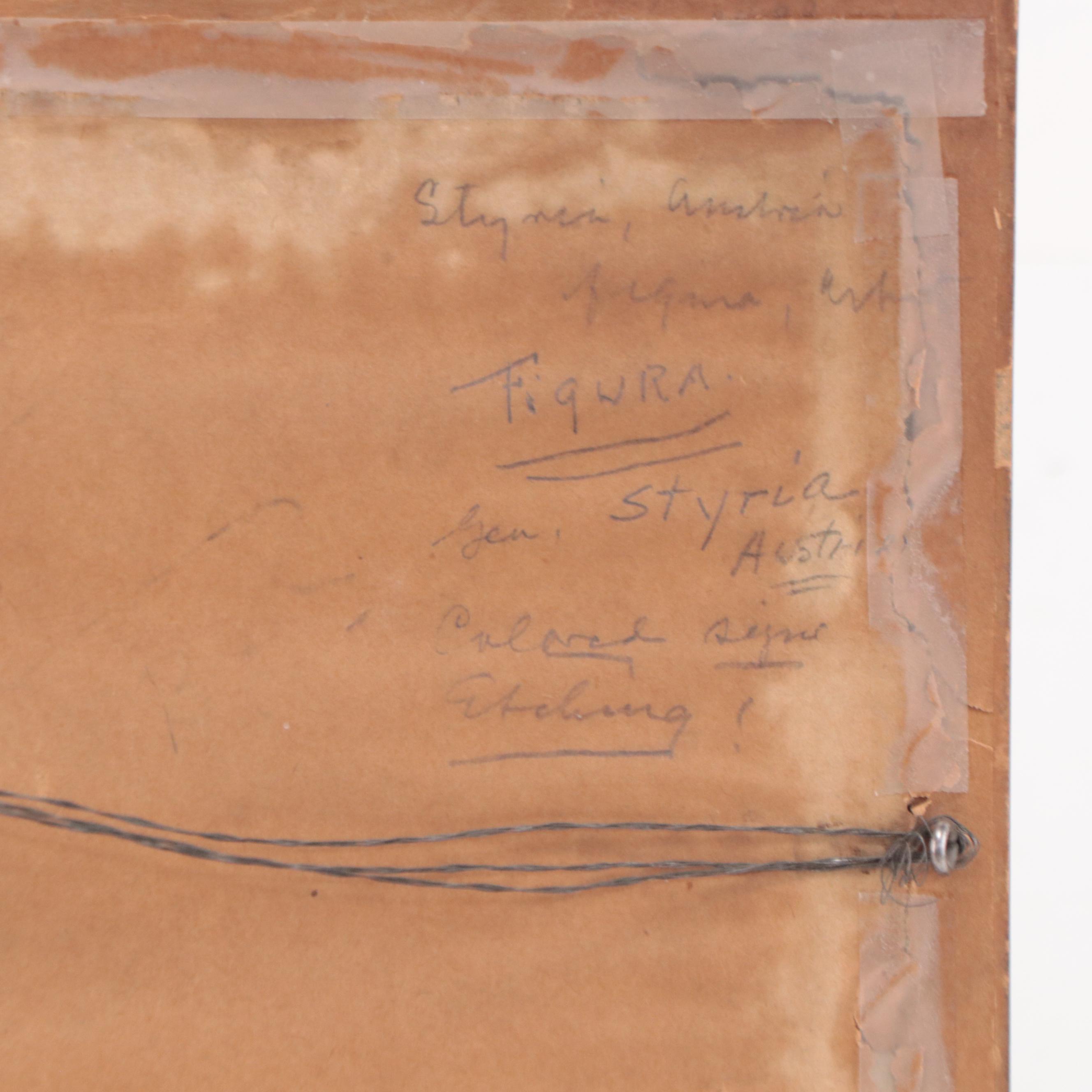 Hans Figura Aquatint Etching of Styria, Austria