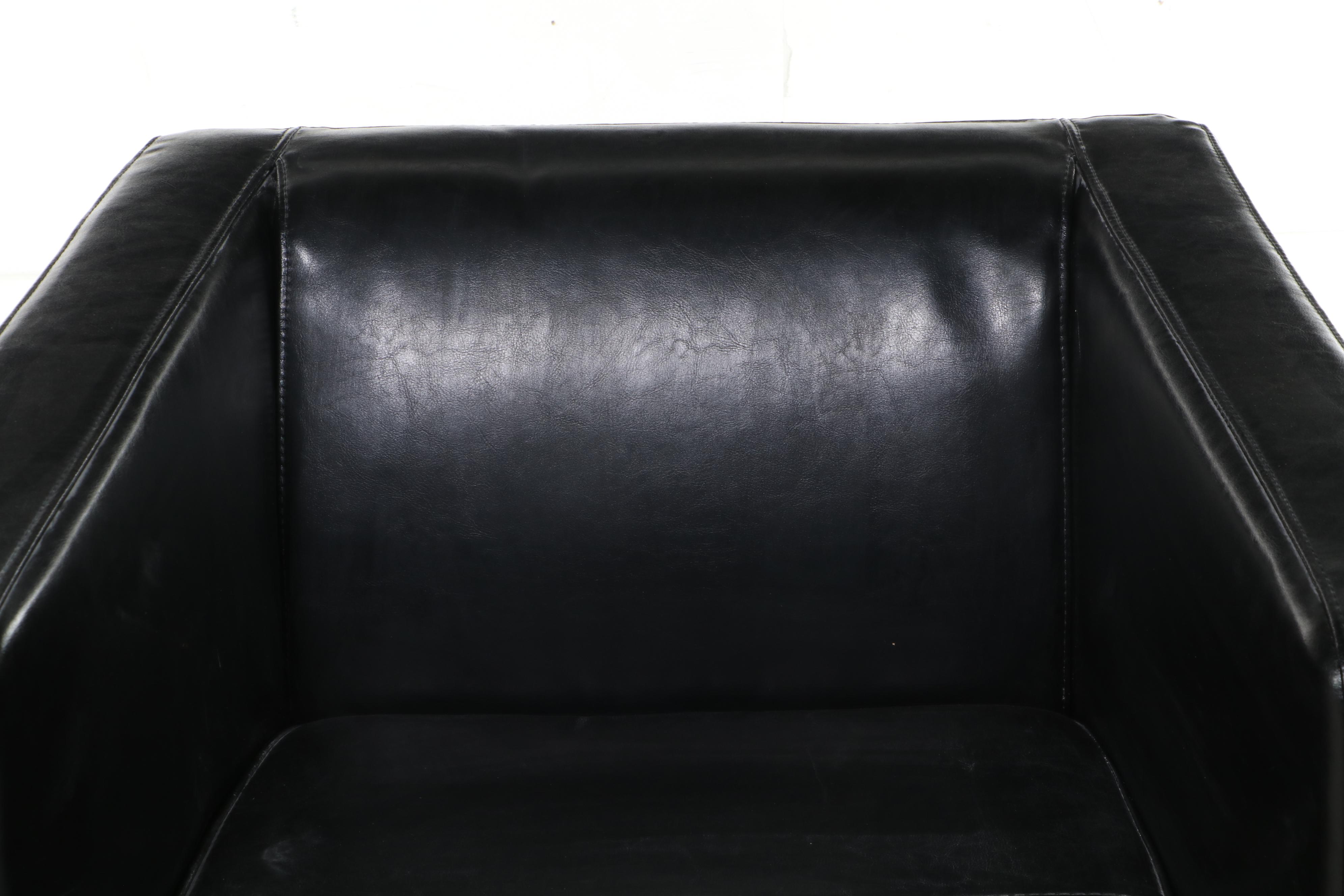 Marianne and Knut Hagberg for IKEA "Klappsta" Leather and Chrome Club Chairs