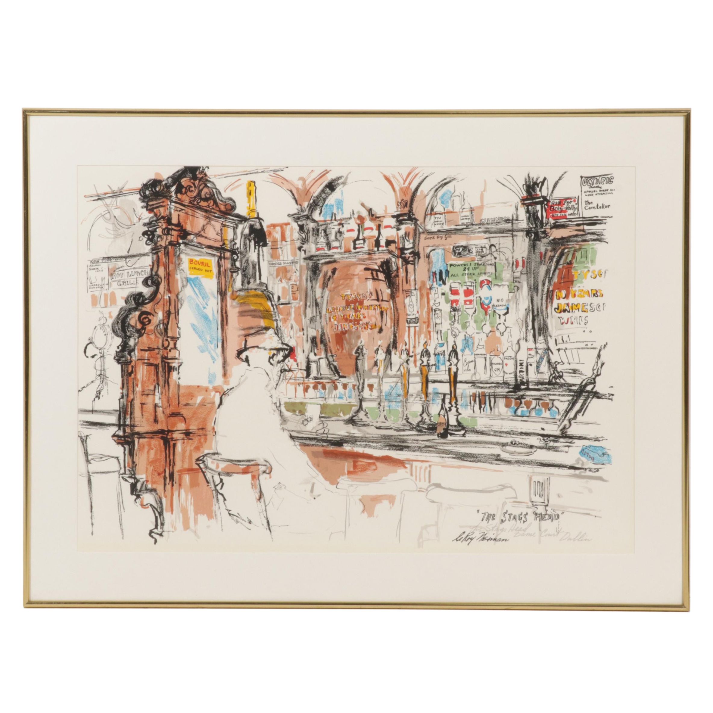 Color Lithograph After LeRoy Neiman "The Stag's Head," Late 20th Century