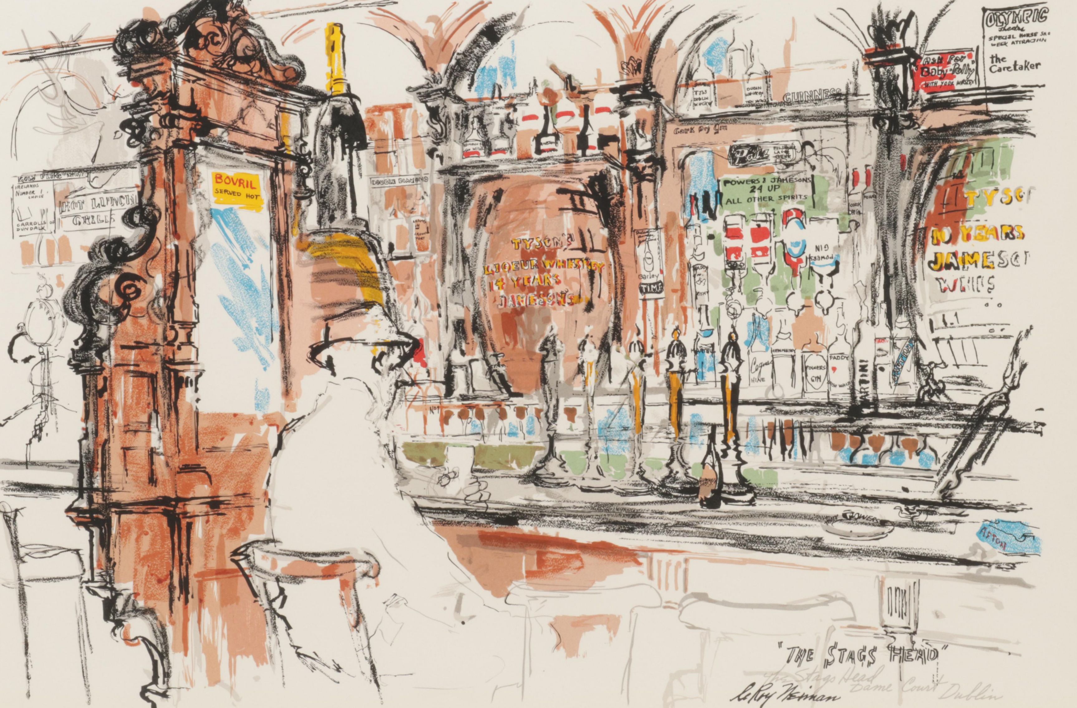 Color Lithograph After LeRoy Neiman "The Stag's Head," Late 20th Century