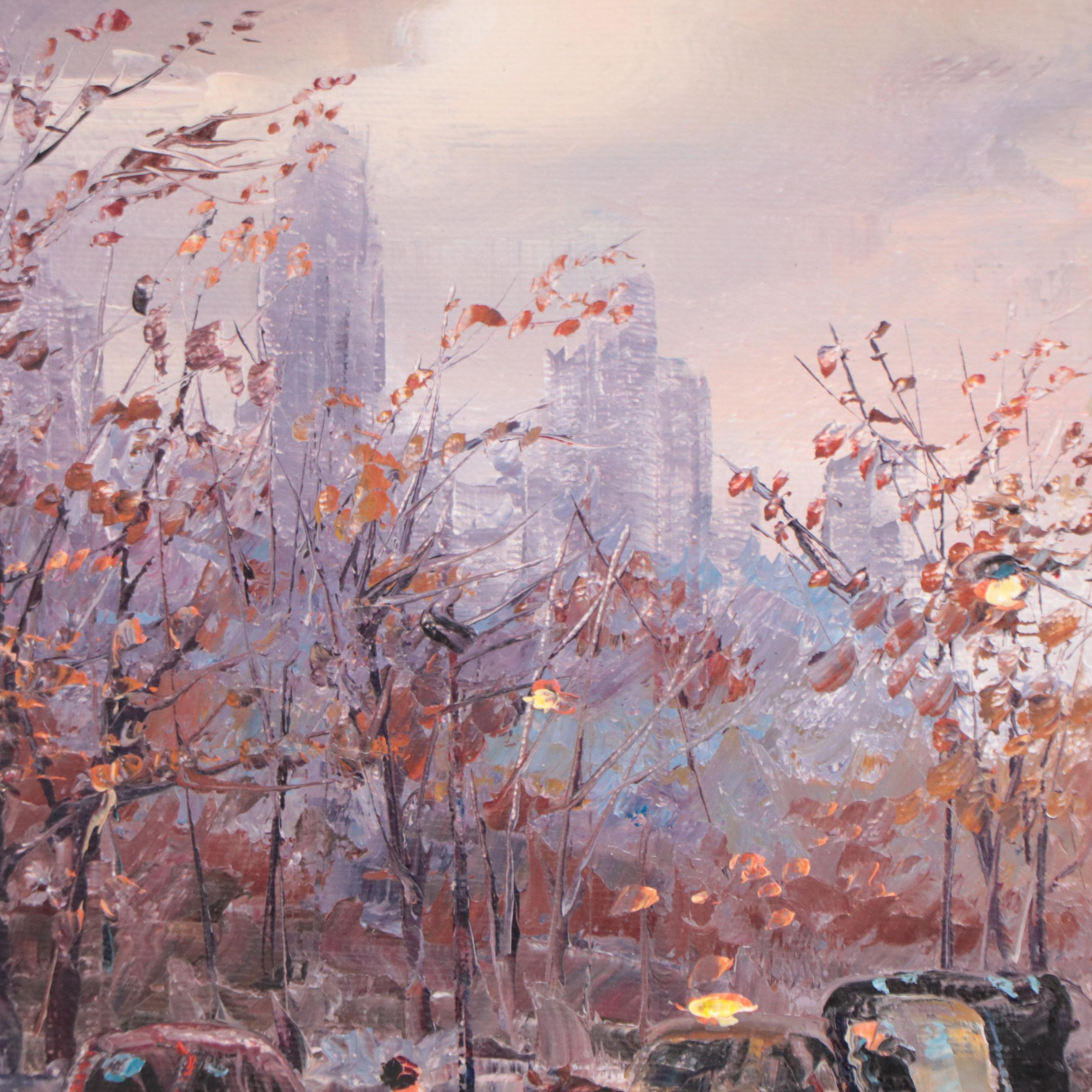 Robert LeBron New York City Scene Oil Painting