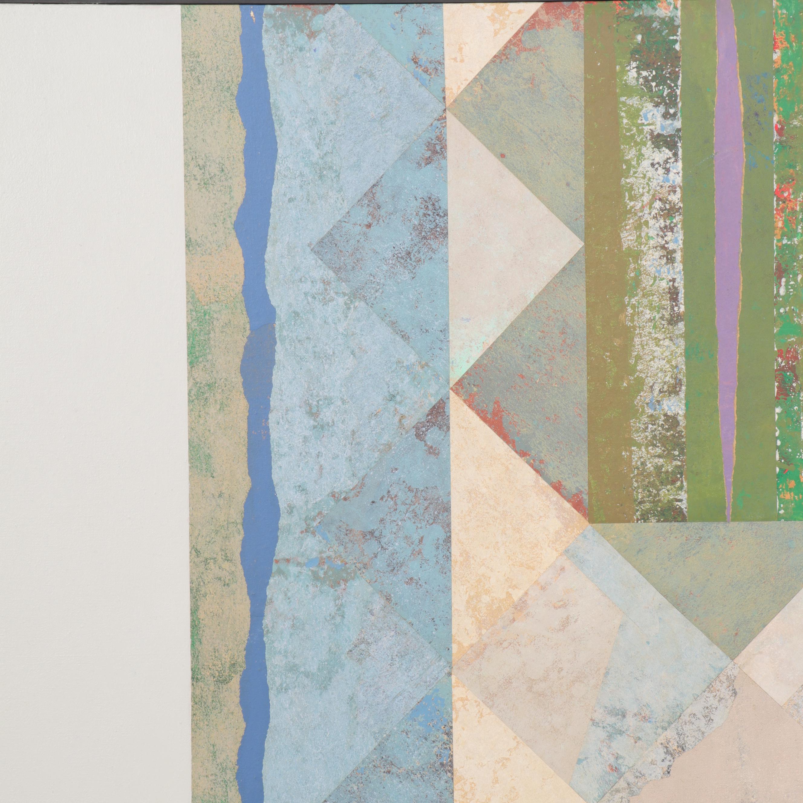 Daniel Teis Large-Scale Abstract Mixed Media Painting, 1977