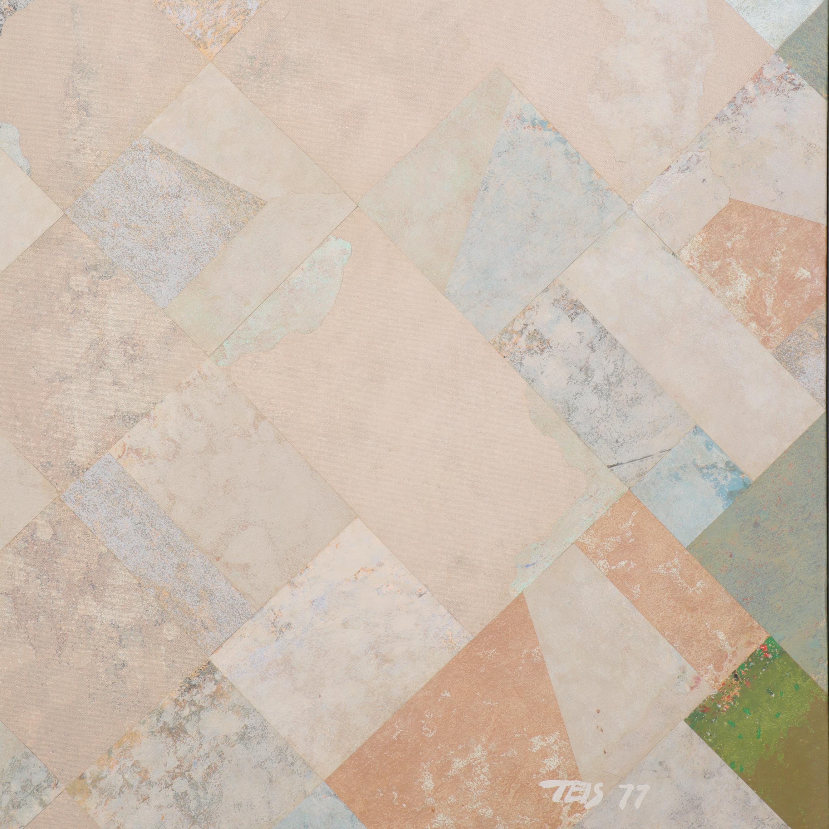 Daniel Teis Large-Scale Abstract Mixed Media Painting, 1977