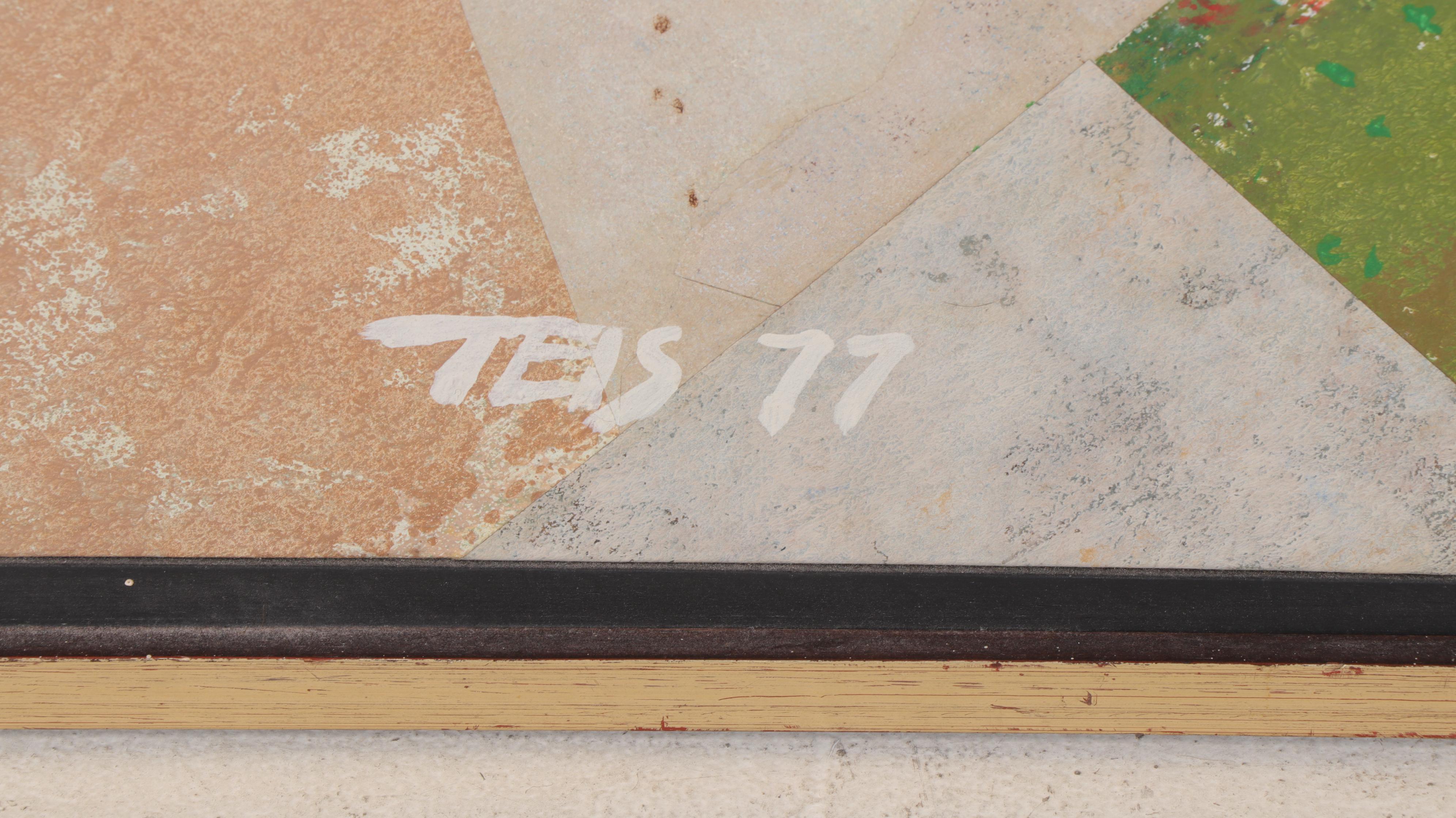 Daniel Teis Large-Scale Abstract Mixed Media Painting, 1977