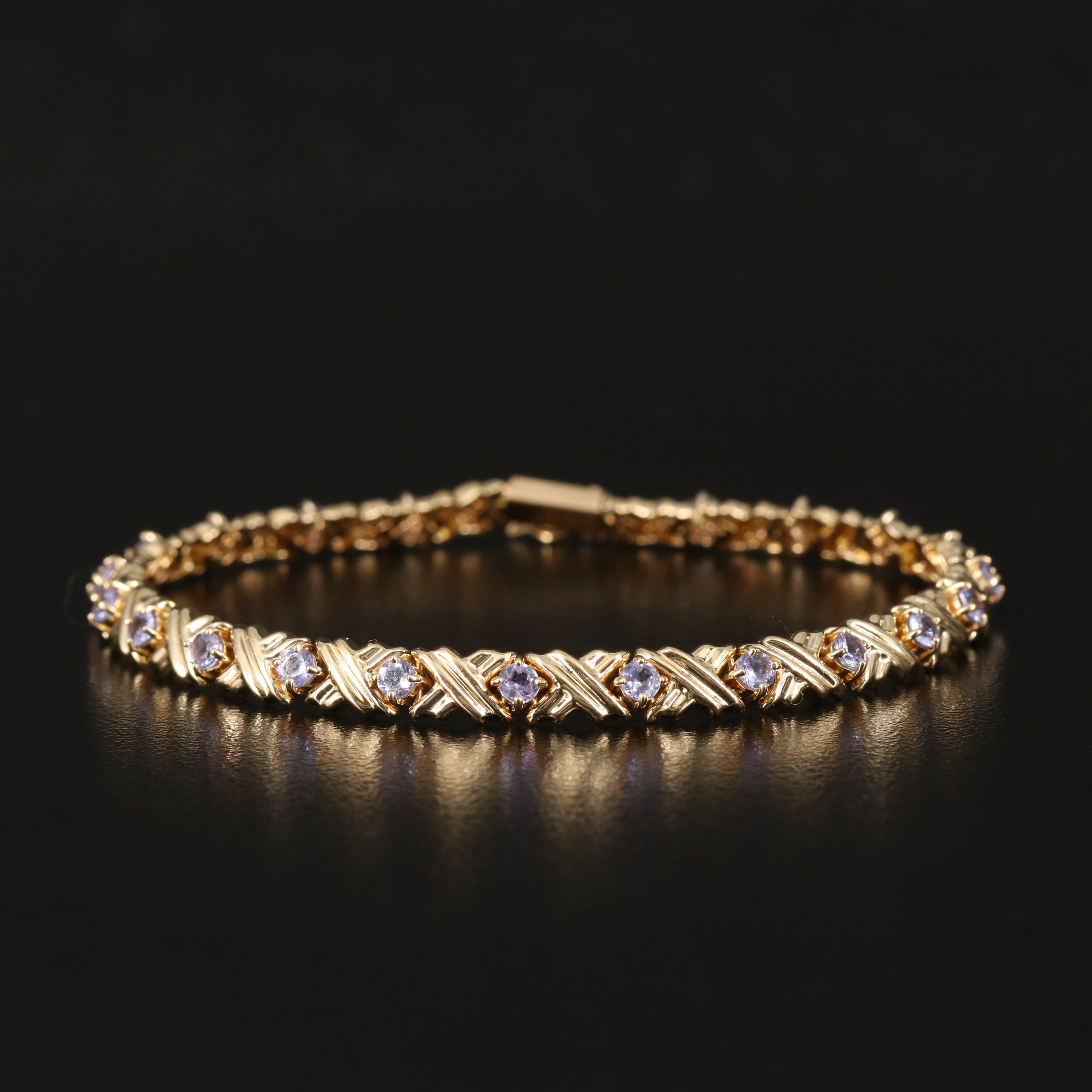 14K Tanzanite Line Bracelet
