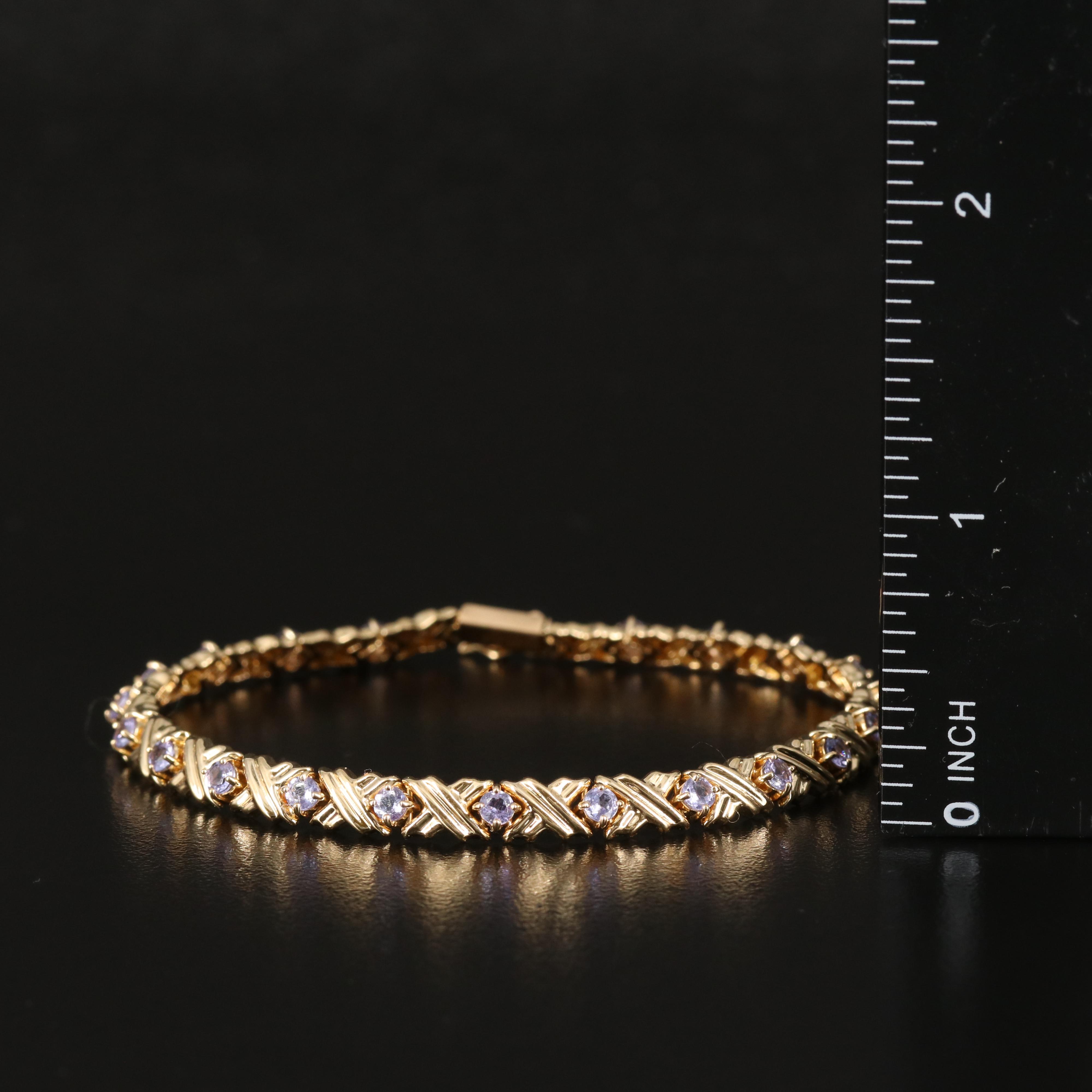 14K Tanzanite Line Bracelet
