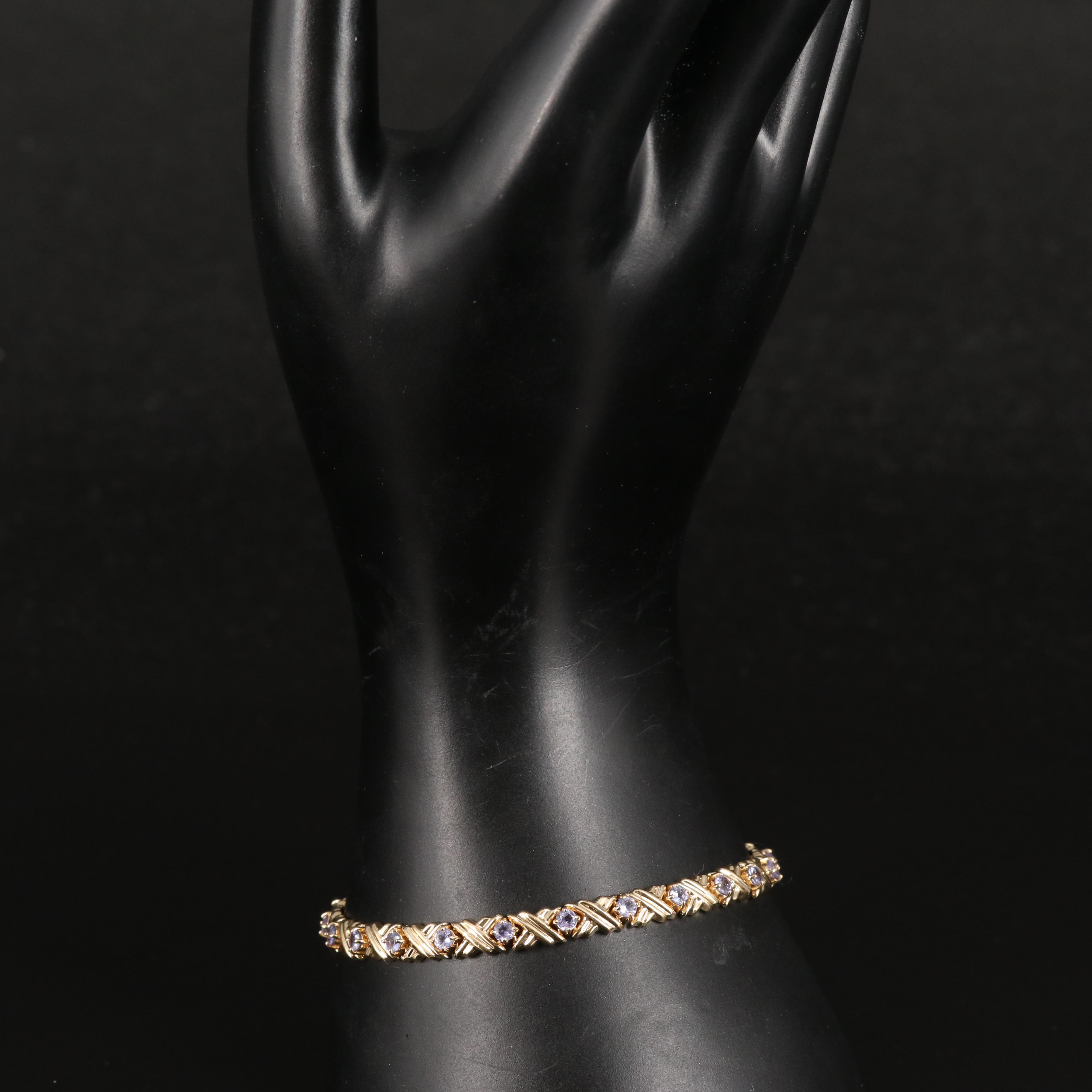 14K Tanzanite Line Bracelet