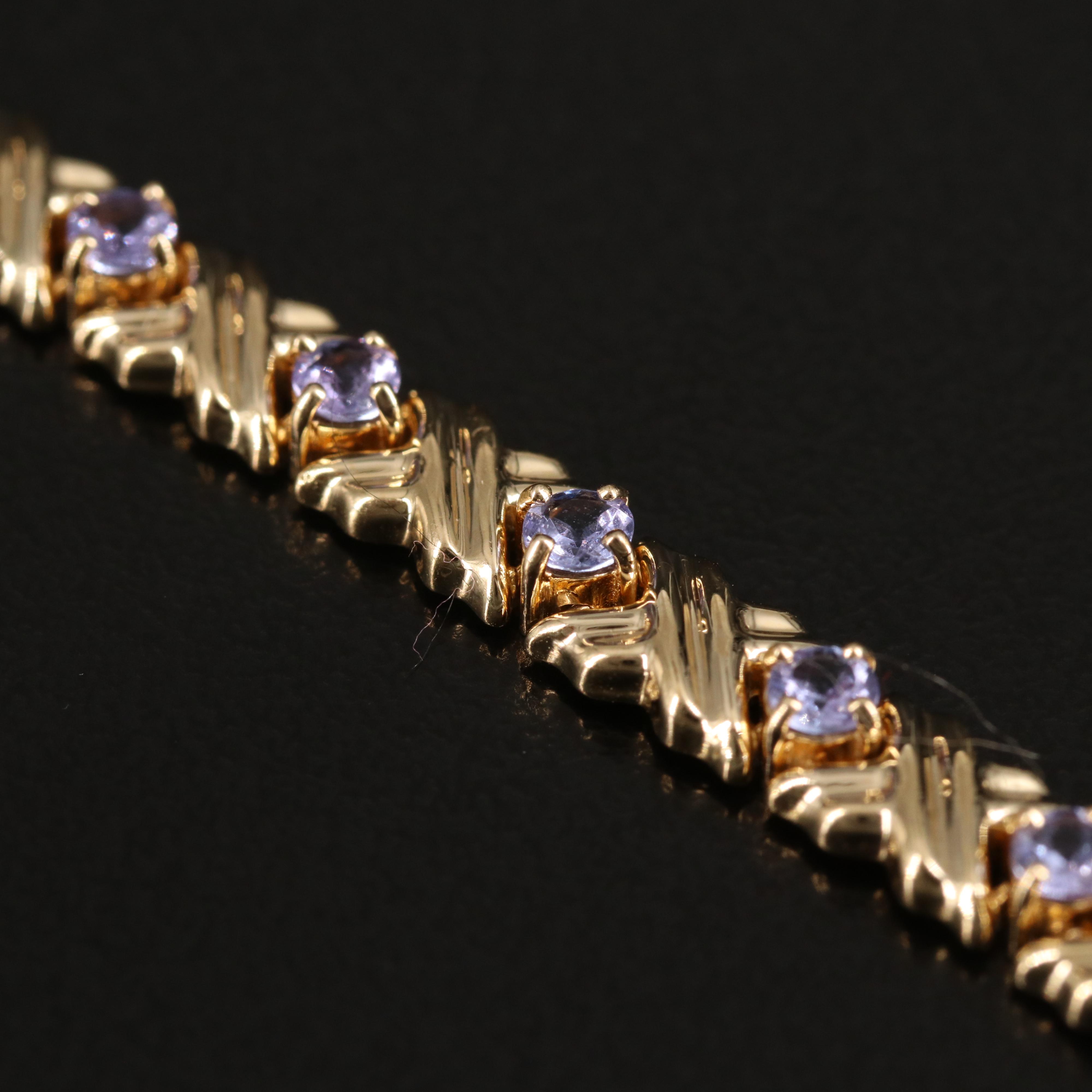 14K Tanzanite Line Bracelet