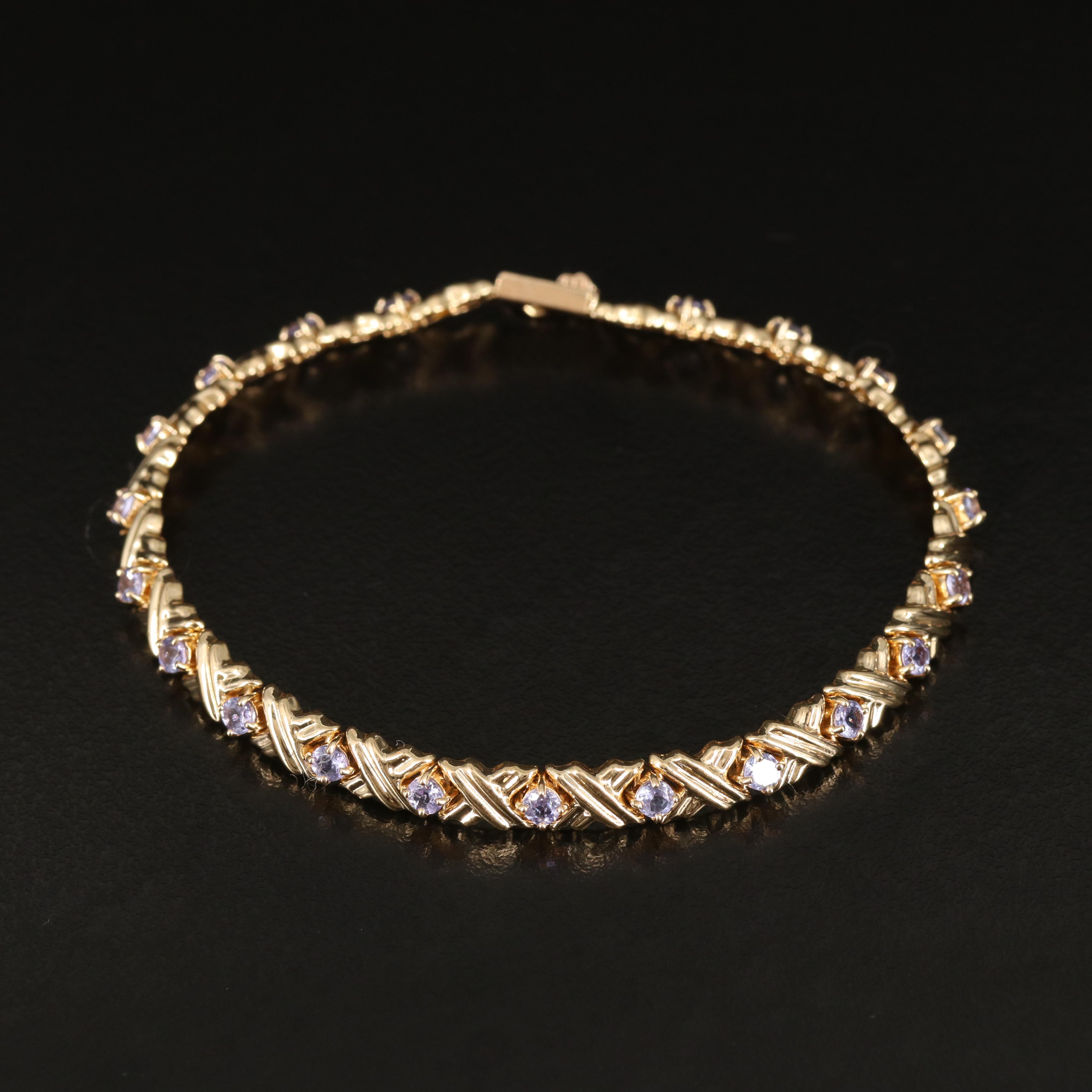 14K Tanzanite Line Bracelet