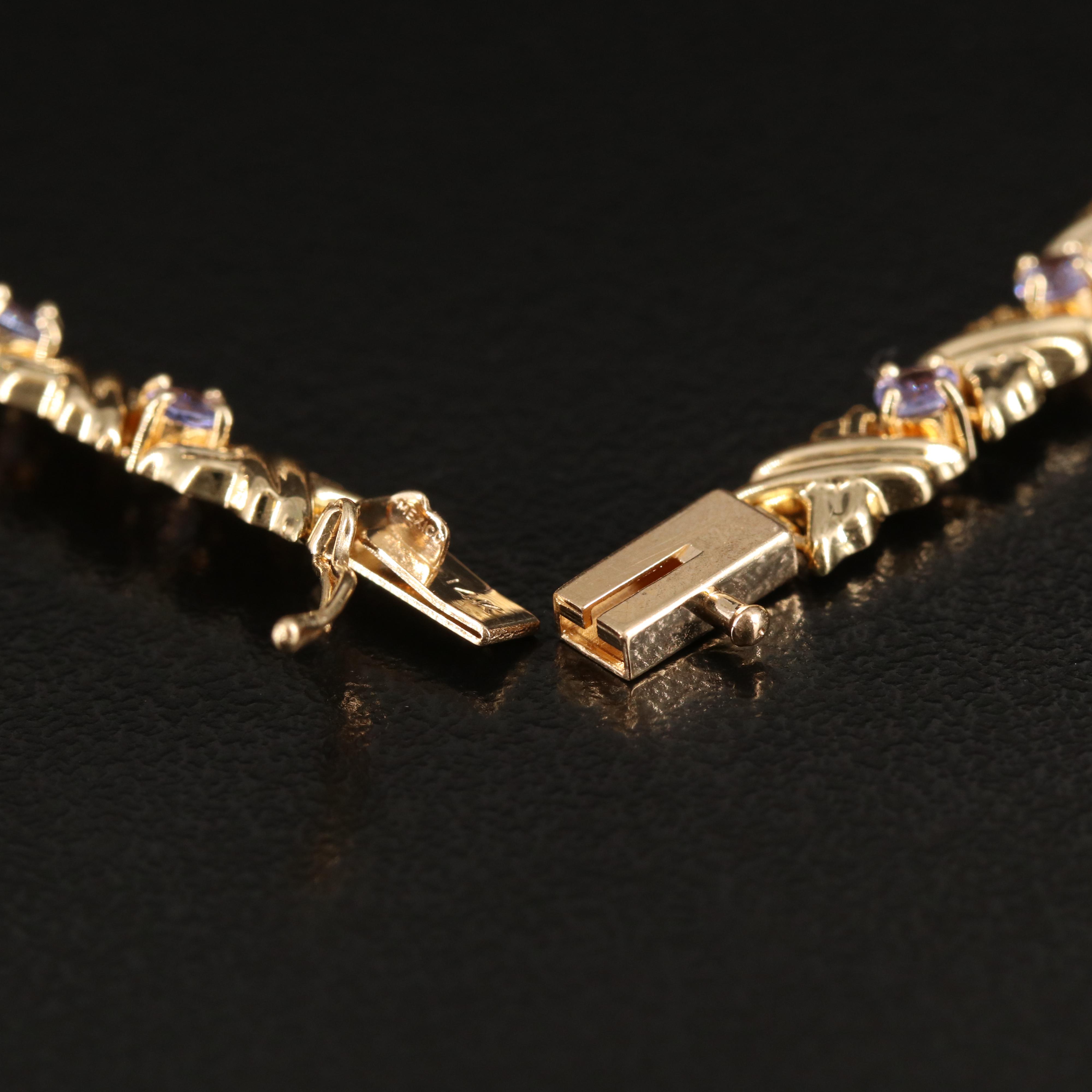14K Tanzanite Line Bracelet