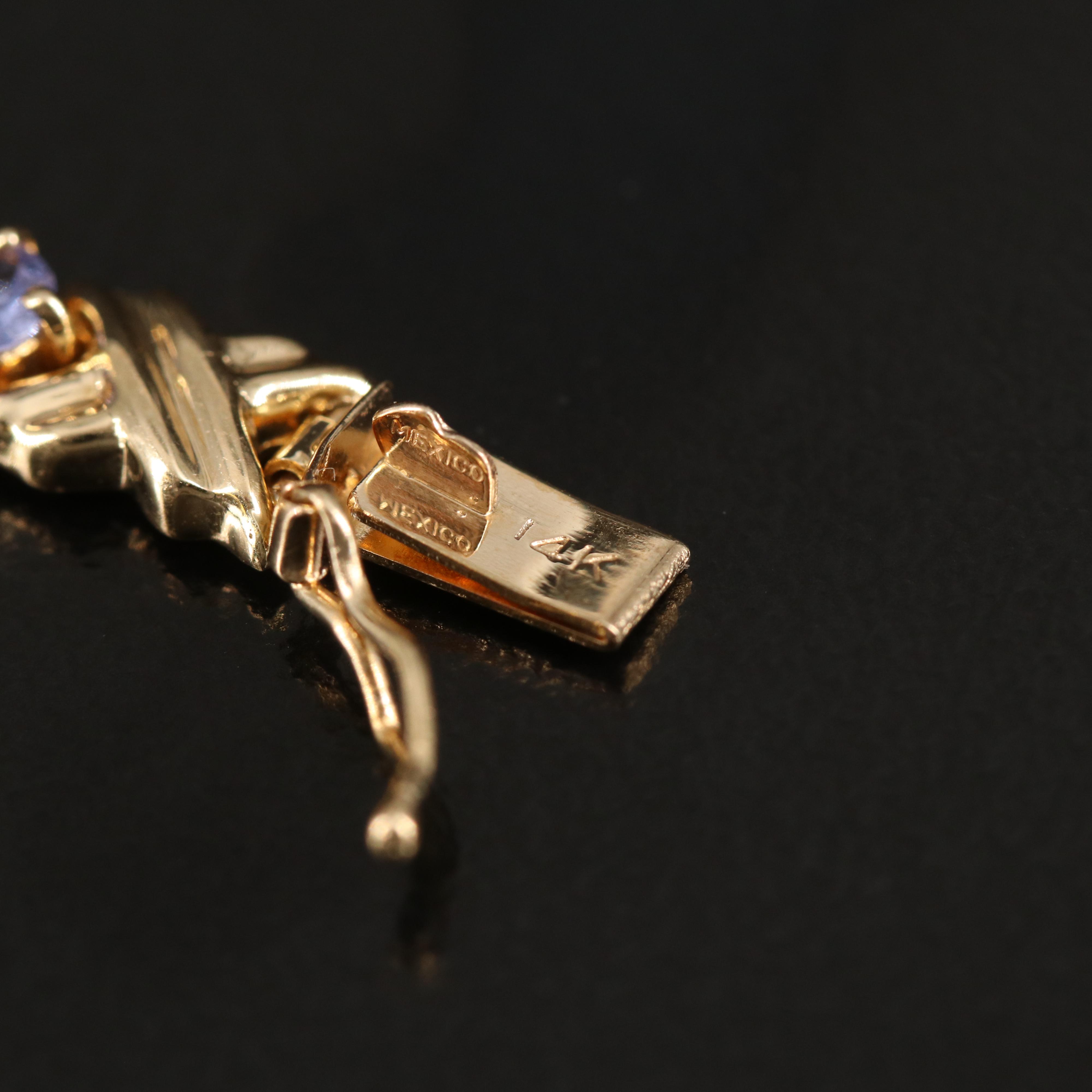 14K Tanzanite Line Bracelet