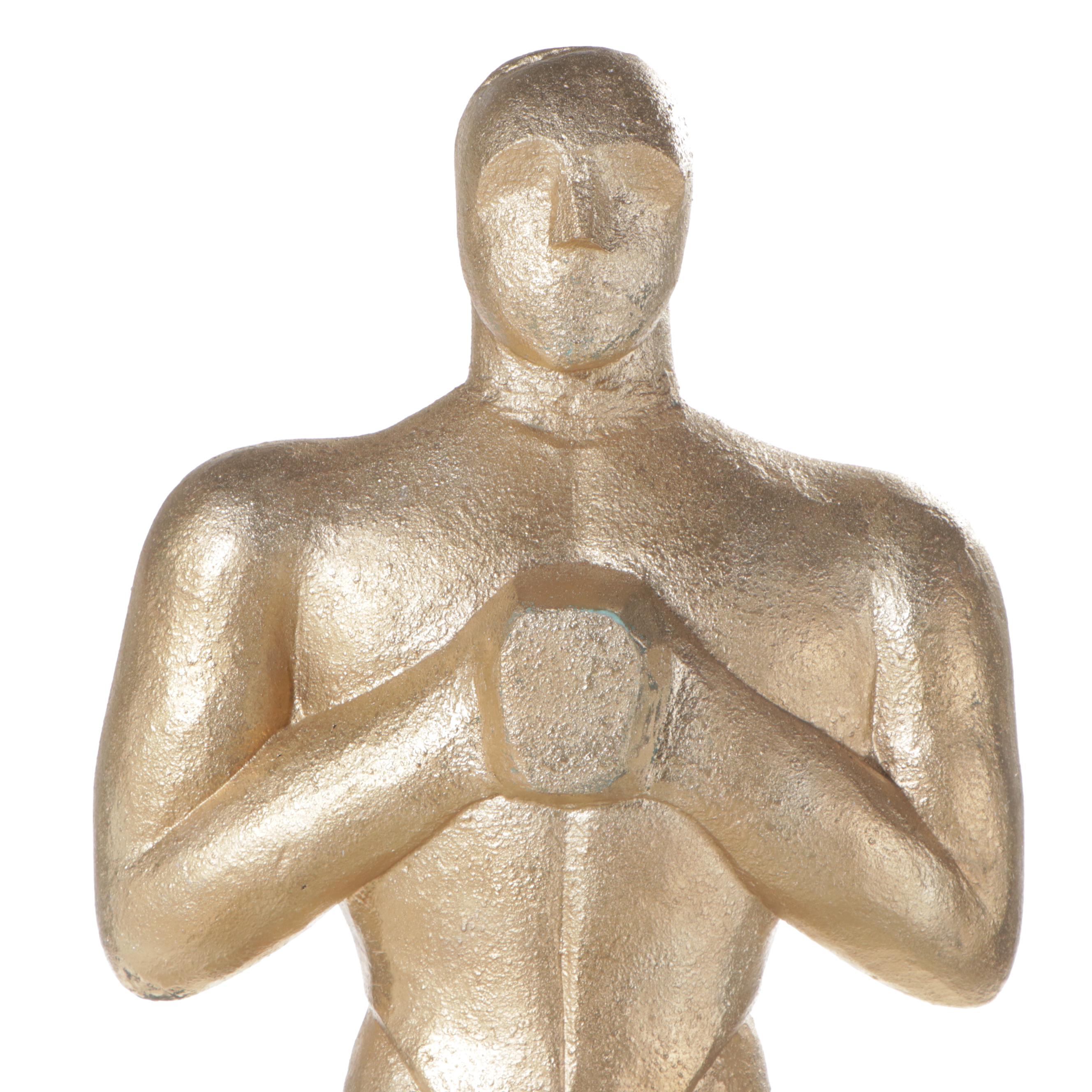 Monumental Gilt and Parcel-Ebonized Polystyrene Foam "Oscar" Statue