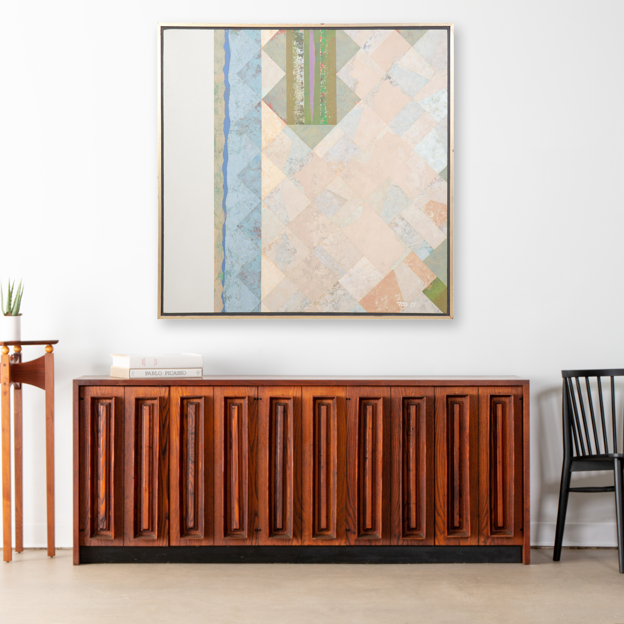 Daniel Teis Large-Scale Abstract Mixed Media Painting, 1977