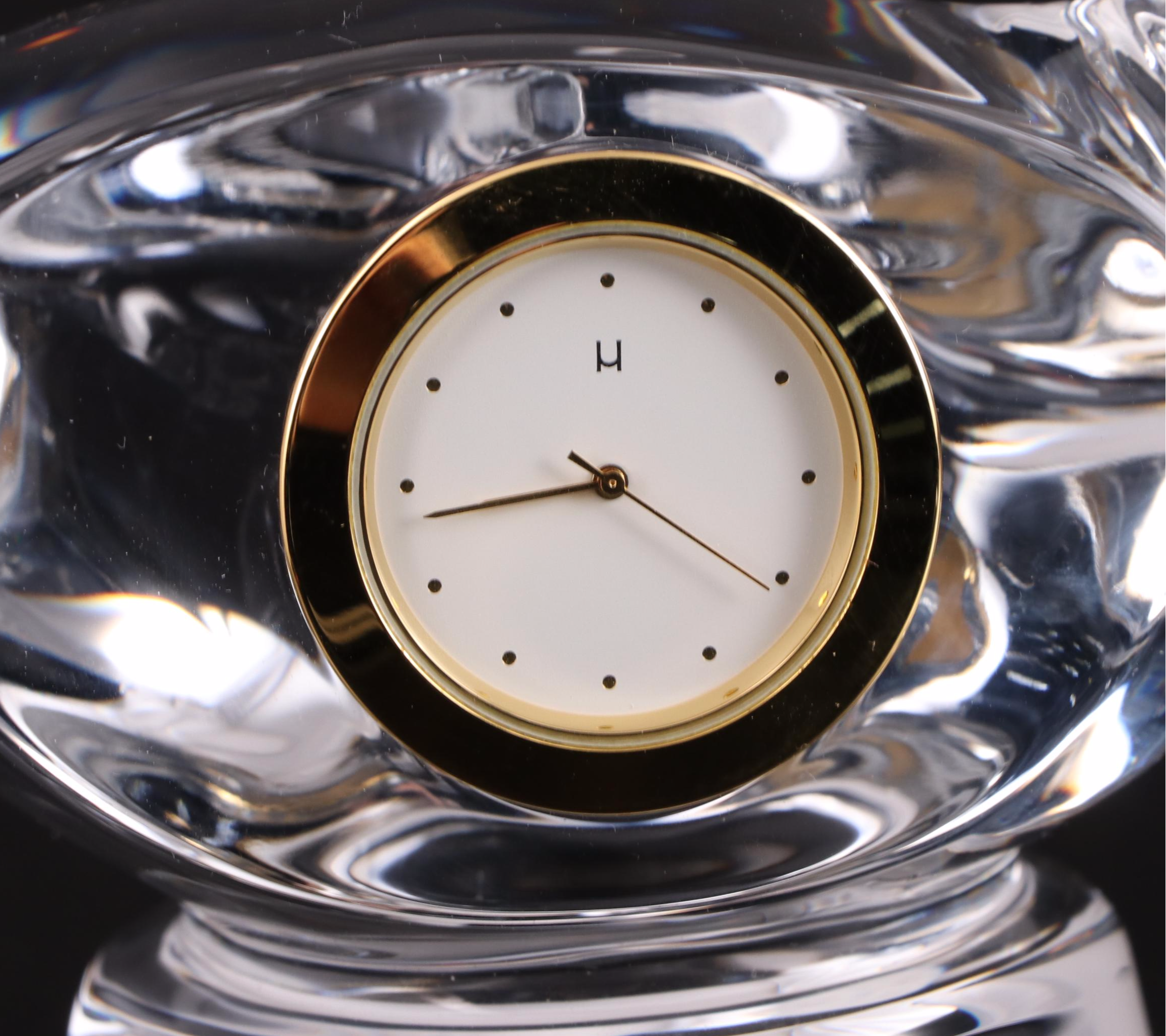 Hoya Crystal Golf Club Desk Clock