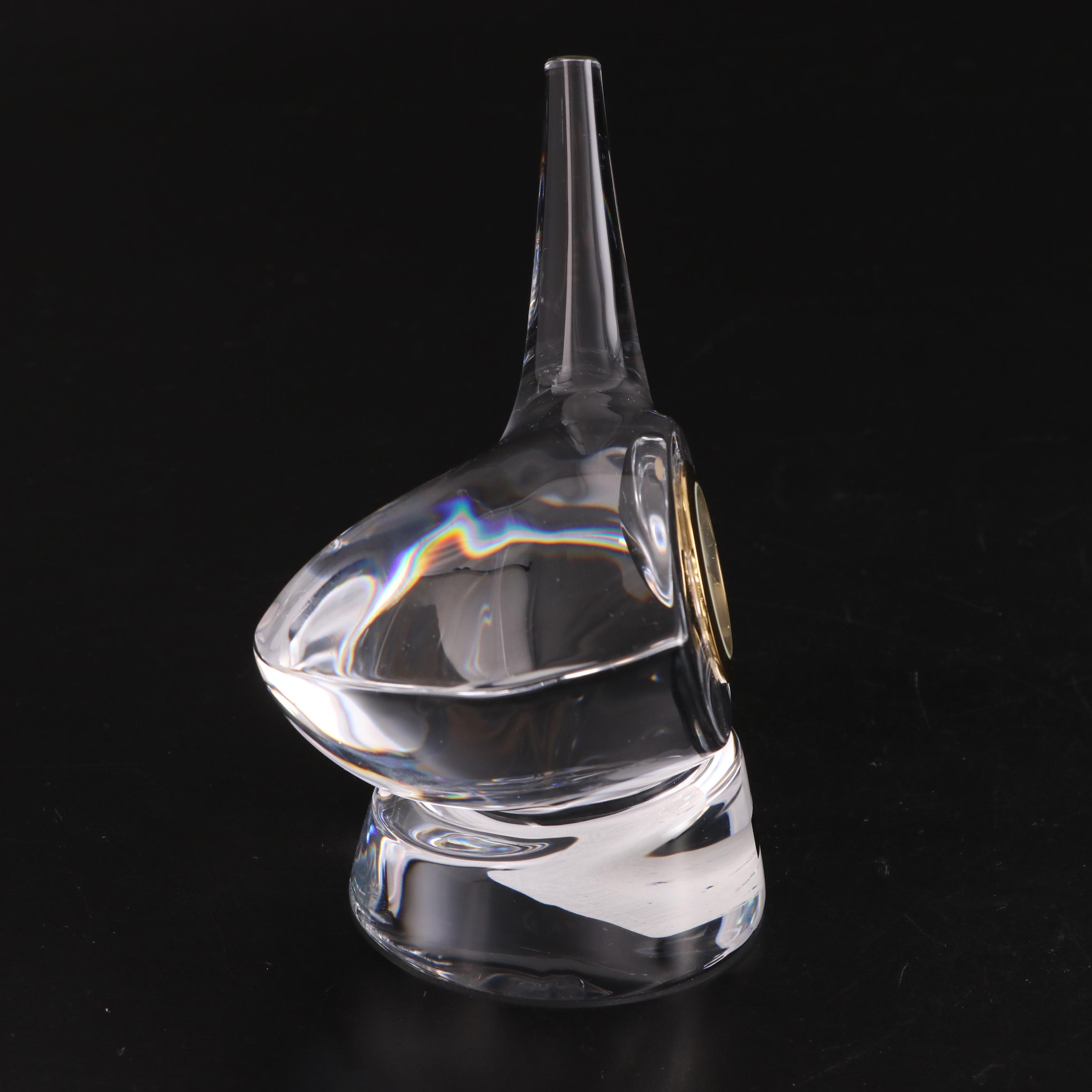 Hoya Crystal Golf Club Desk Clock