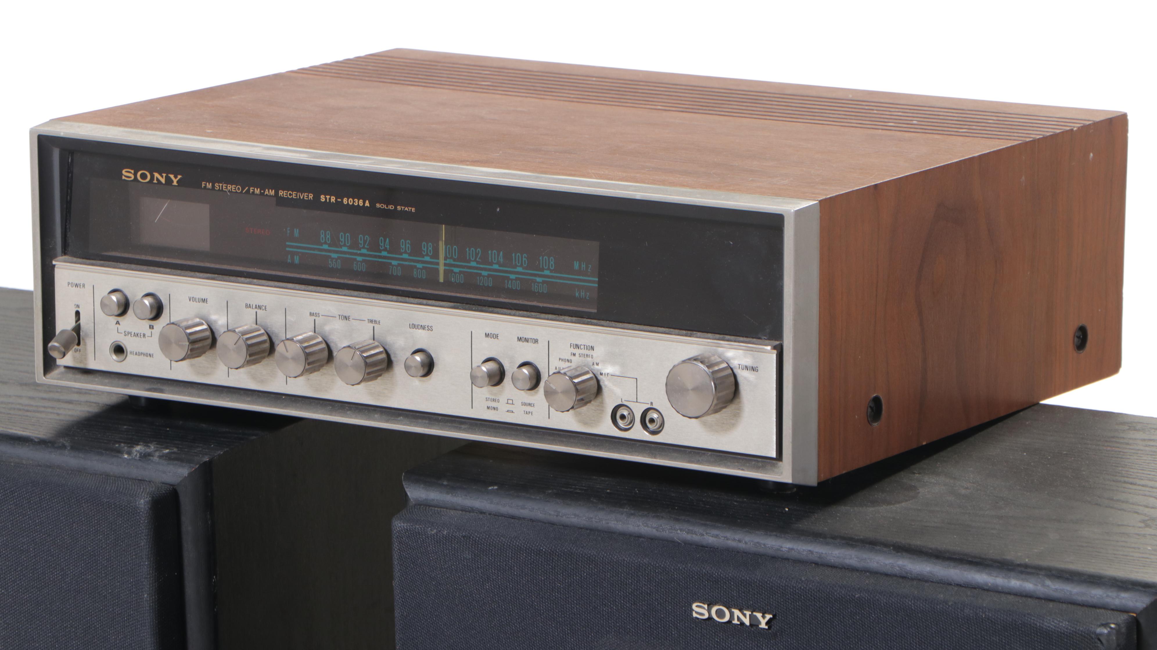 Sony "STR-6036A" Stereo Receiver Plus Pair of Sony "APM-615" Speakers