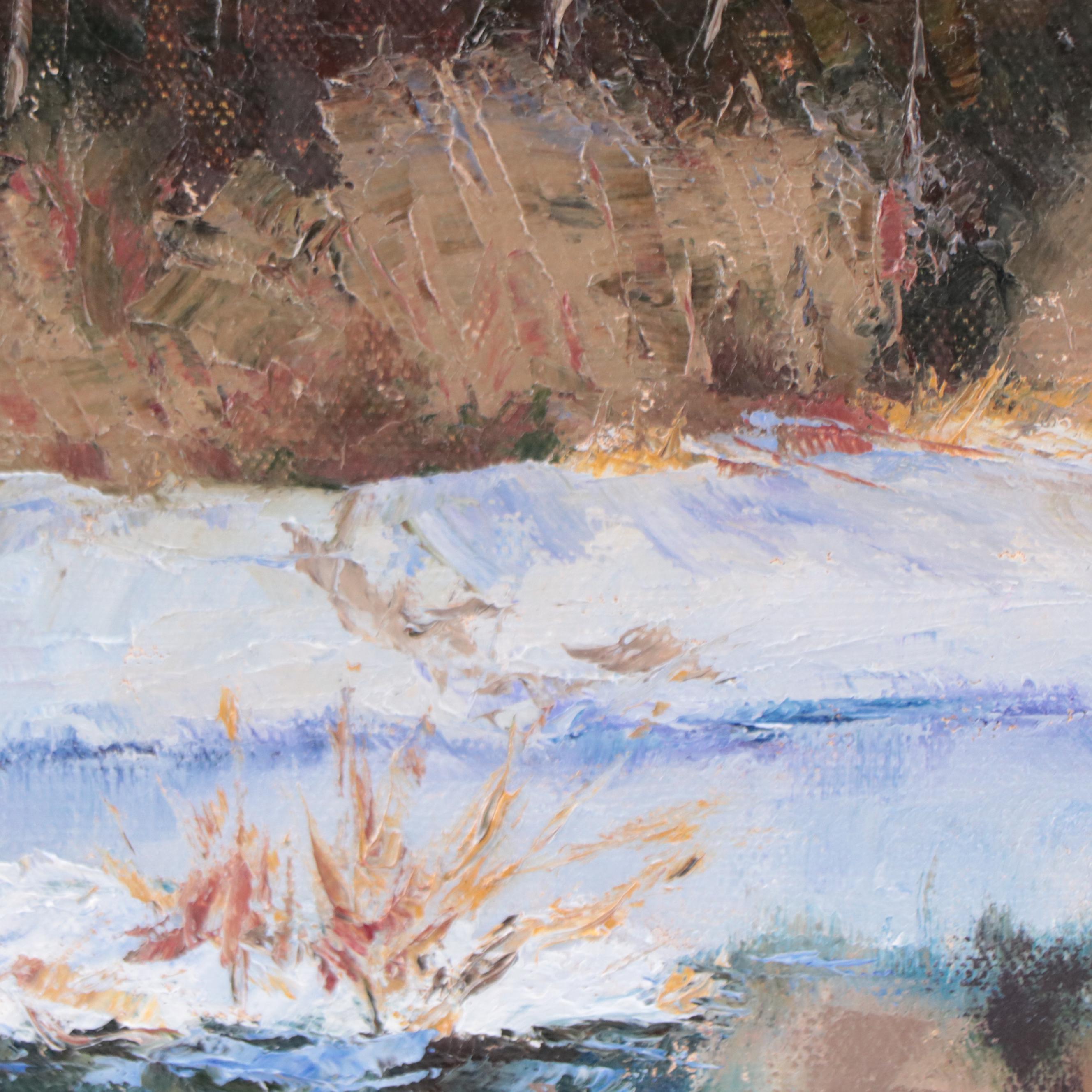 James Baldoumas Oil Painting "Snow Reflections," 2022