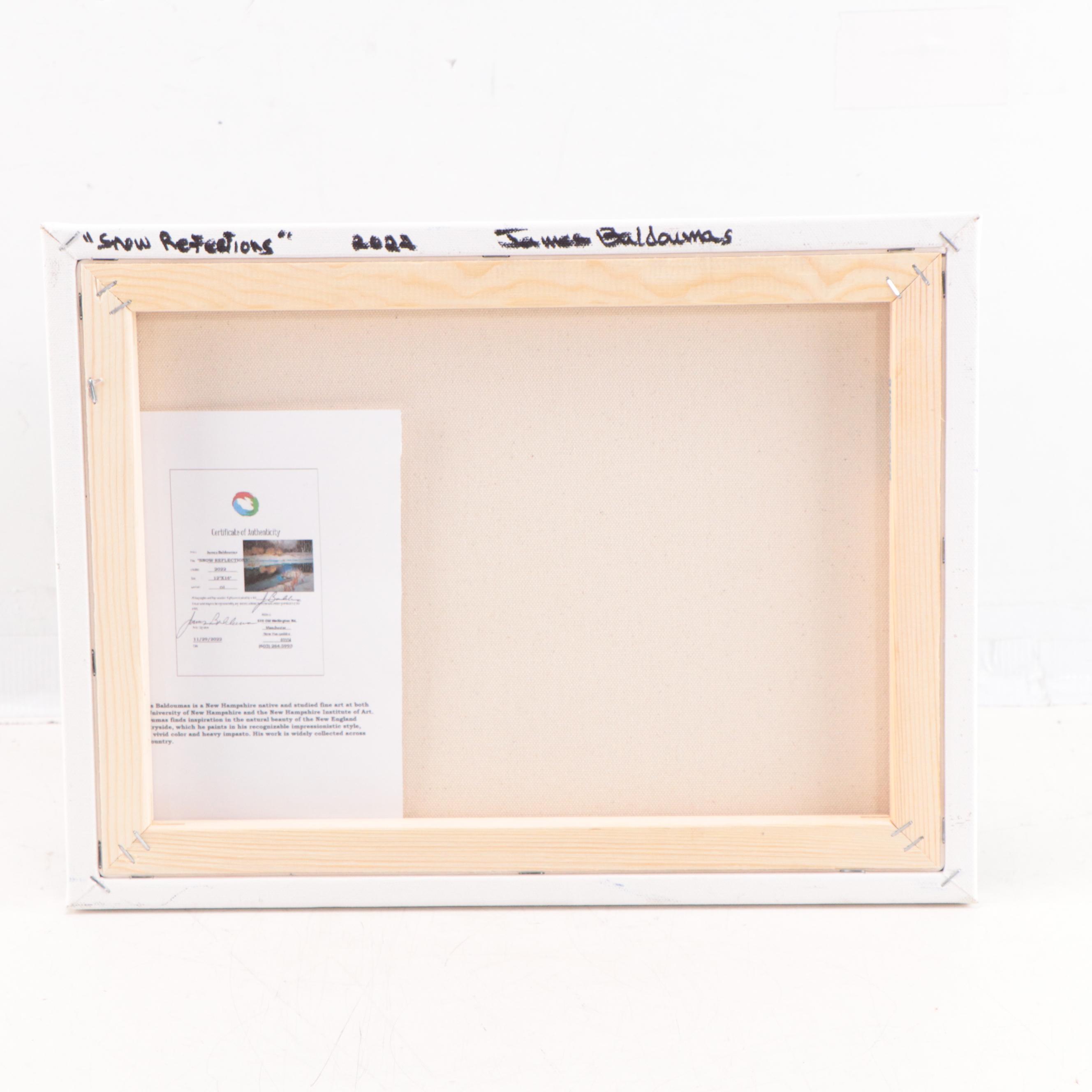 James Baldoumas Oil Painting "Snow Reflections," 2022