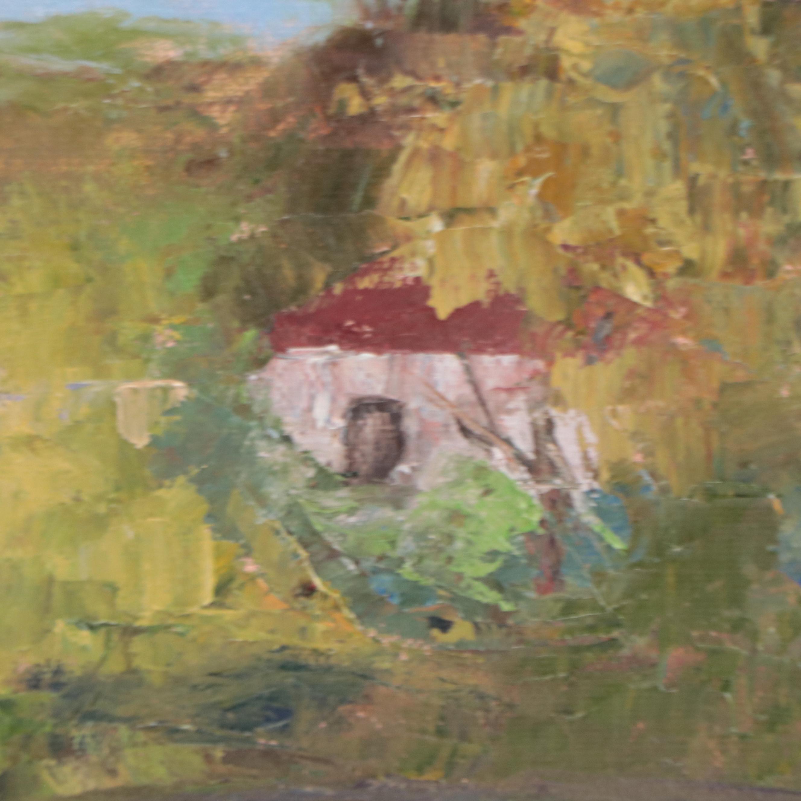 James Baldoumas Oil Painting "Pond + Cottage," 2022