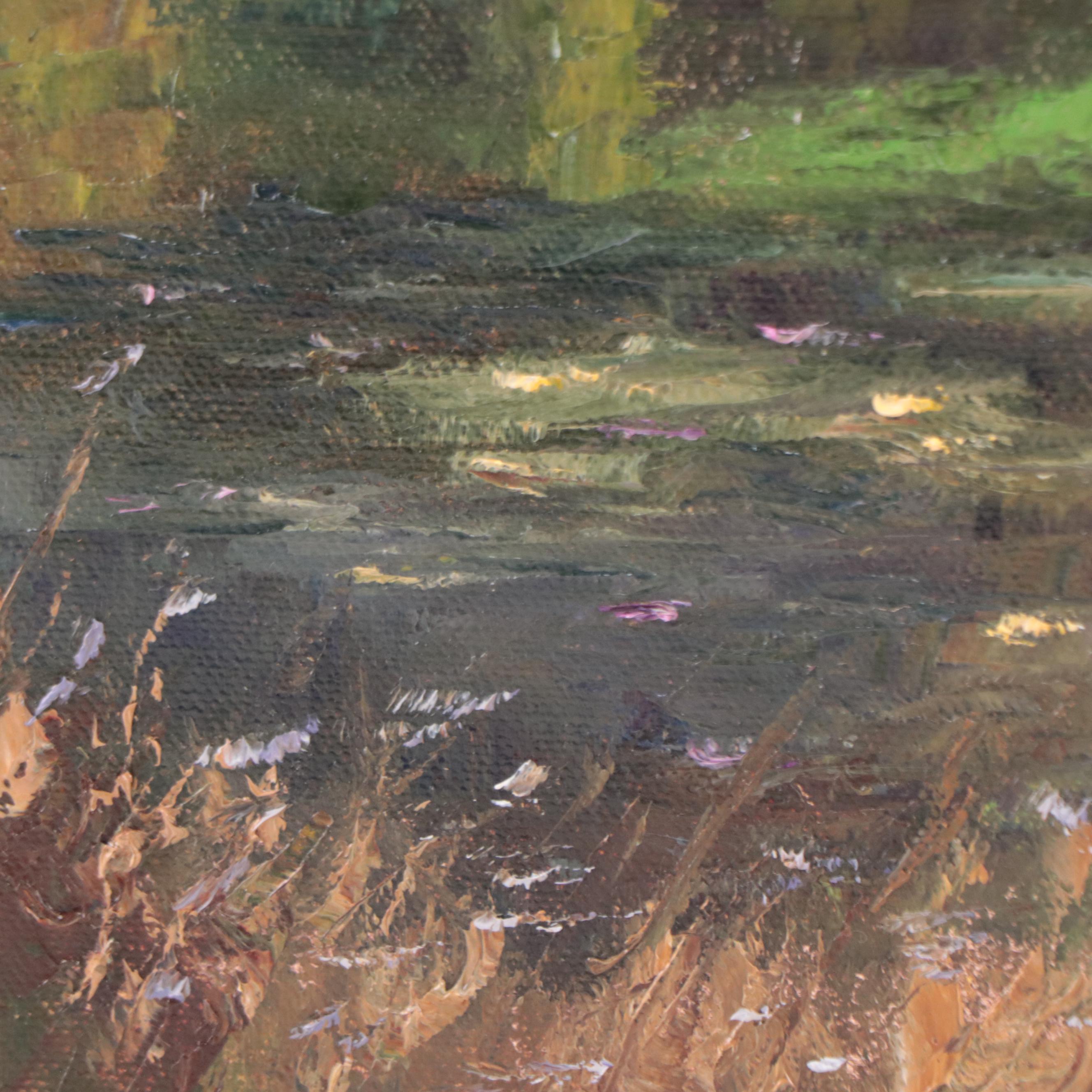 James Baldoumas Oil Painting "Pond + Cottage," 2022