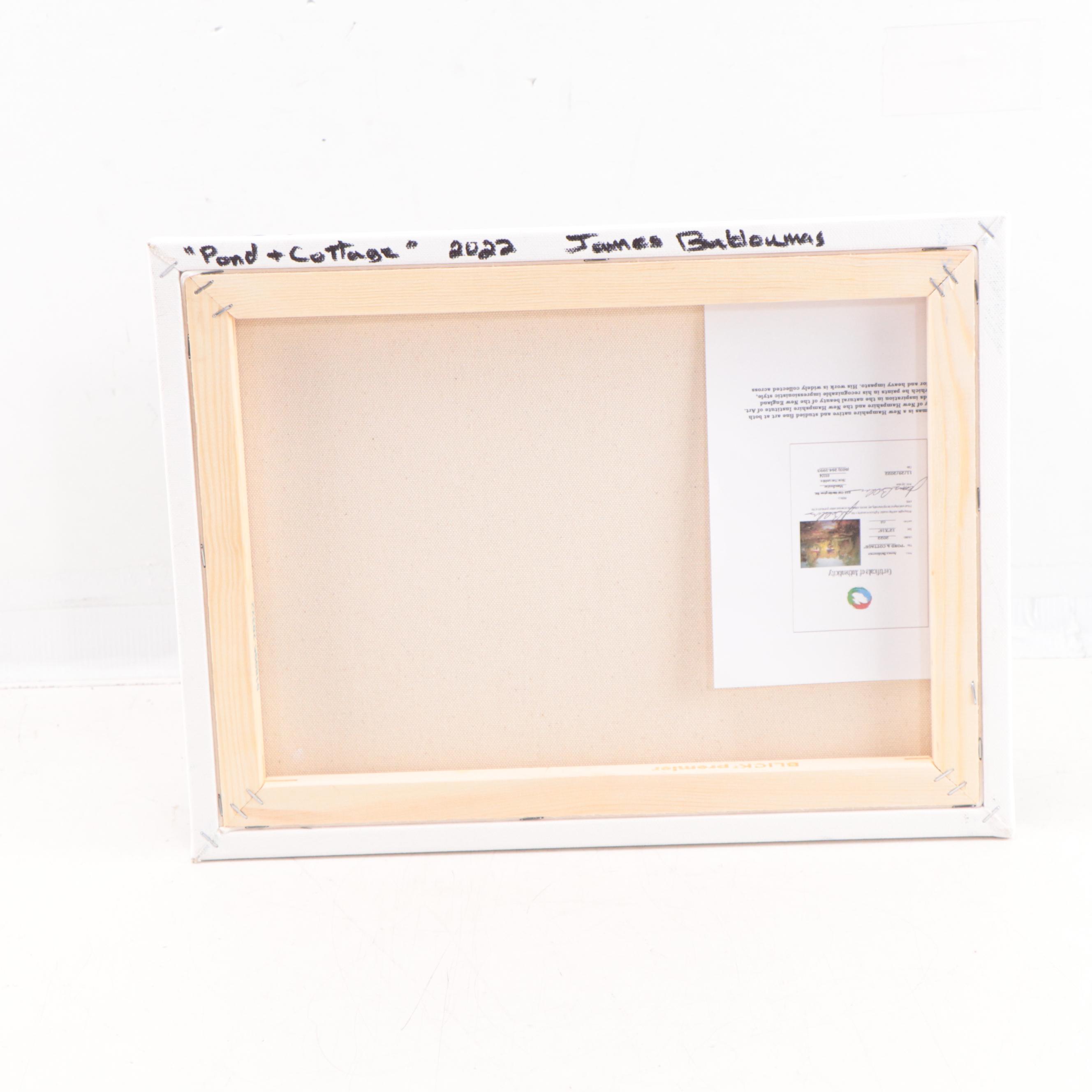 James Baldoumas Oil Painting "Pond + Cottage," 2022