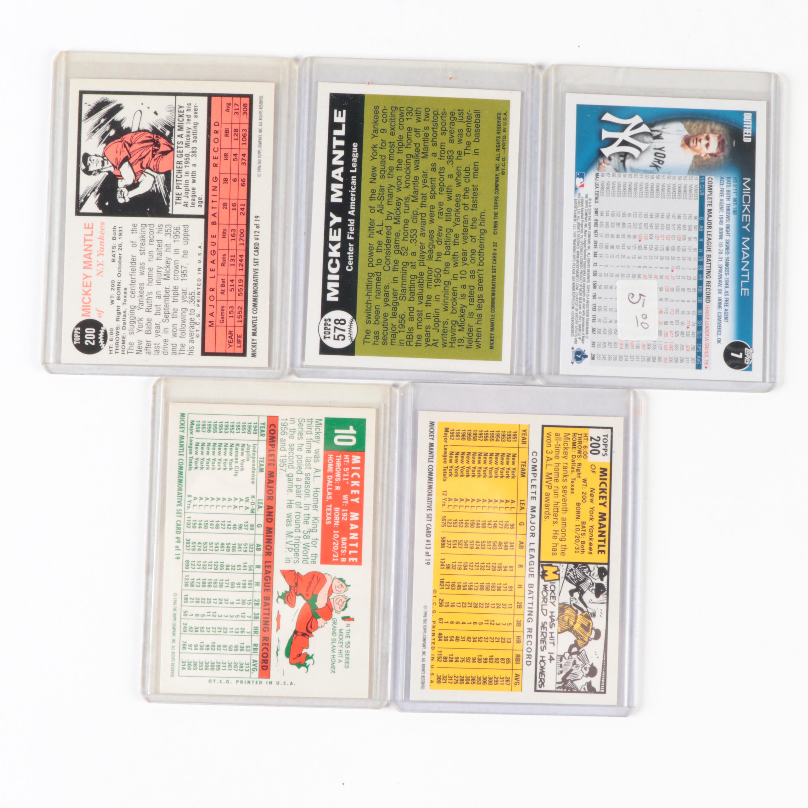 Topps, Other Mickey Mantle Reprint Baseball Cards, Complete Pinstripe Set, More