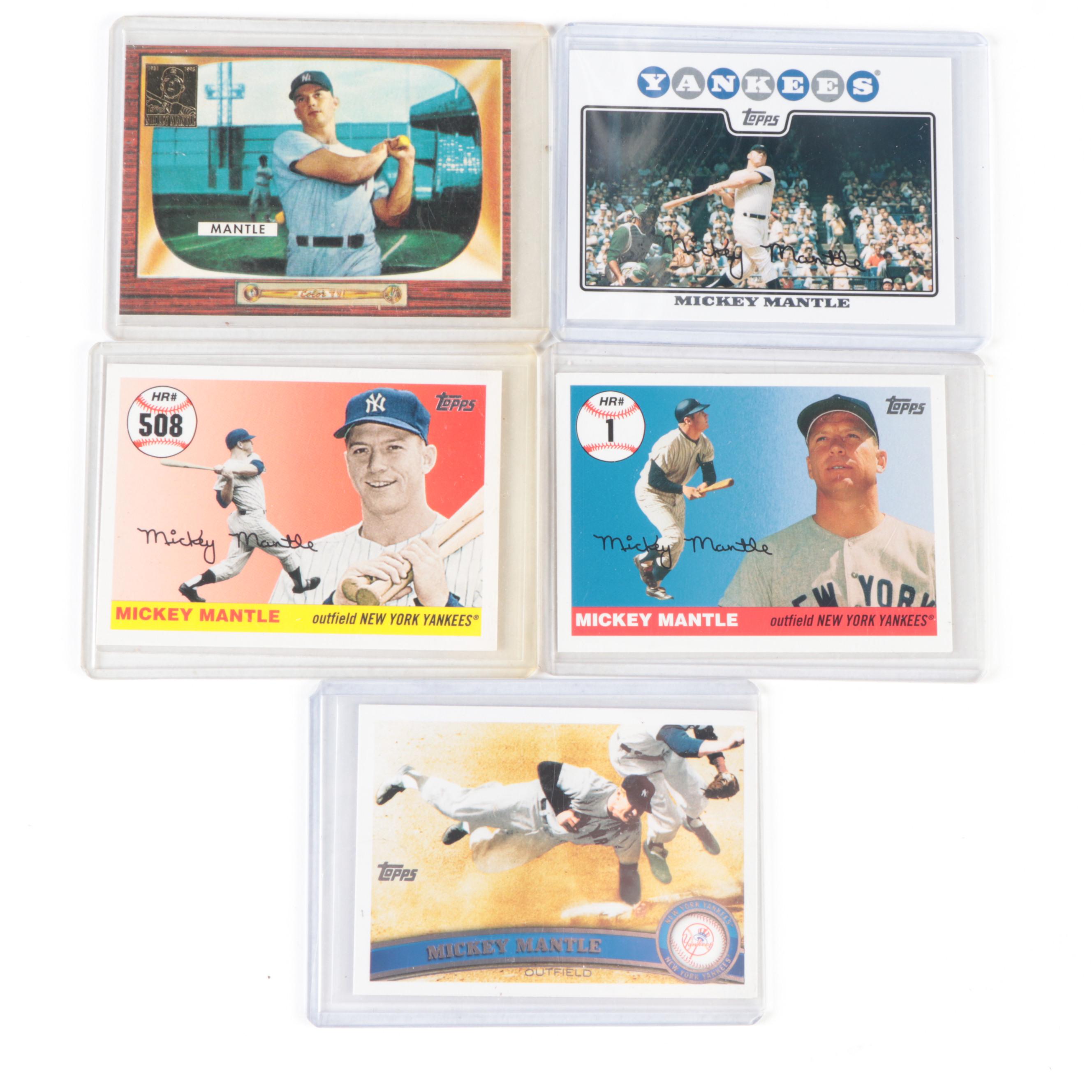 Topps, Other Mickey Mantle Reprint Baseball Cards, Complete Pinstripe Set, More