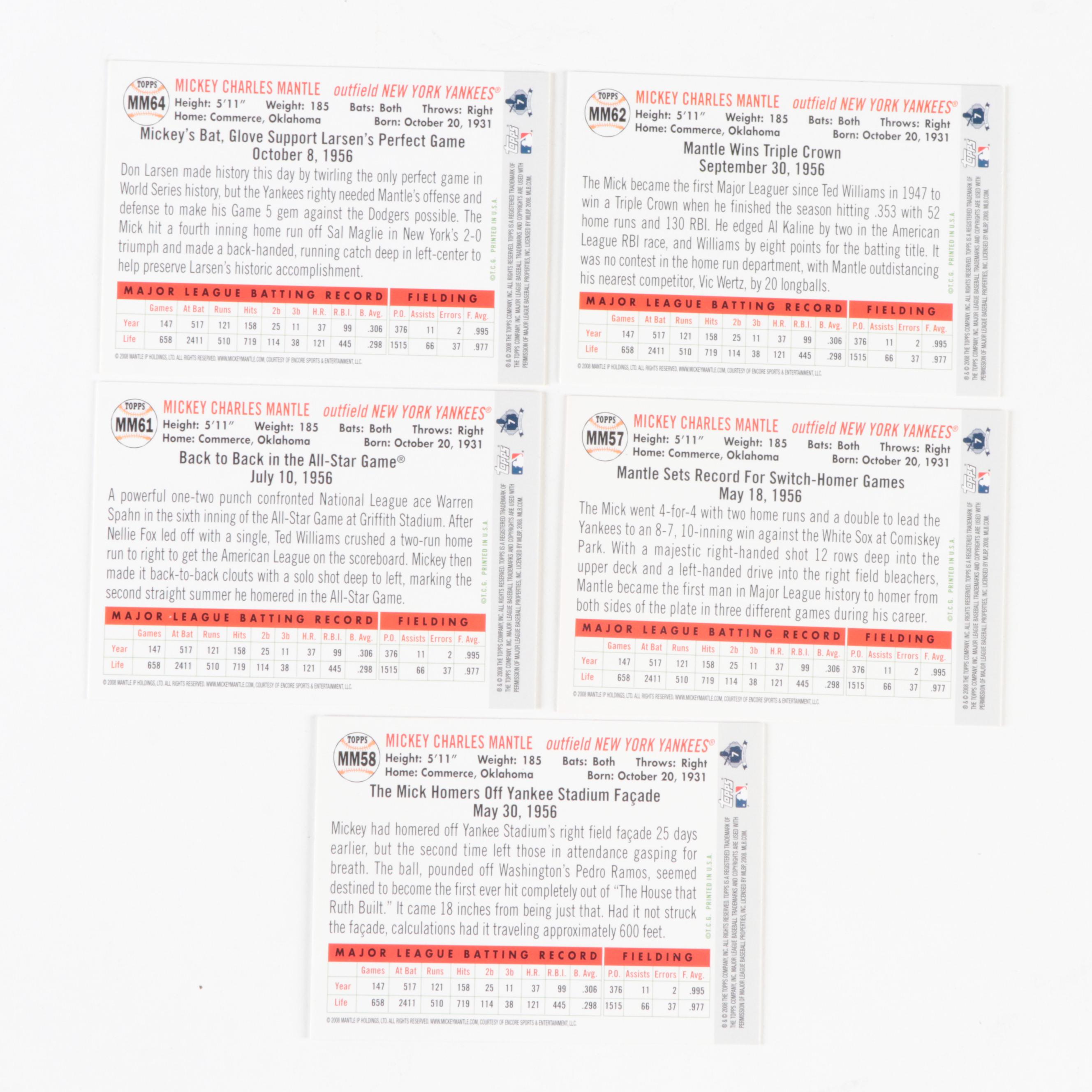 Topps, Other Mickey Mantle Reprint Baseball Cards, Complete Pinstripe Set, More