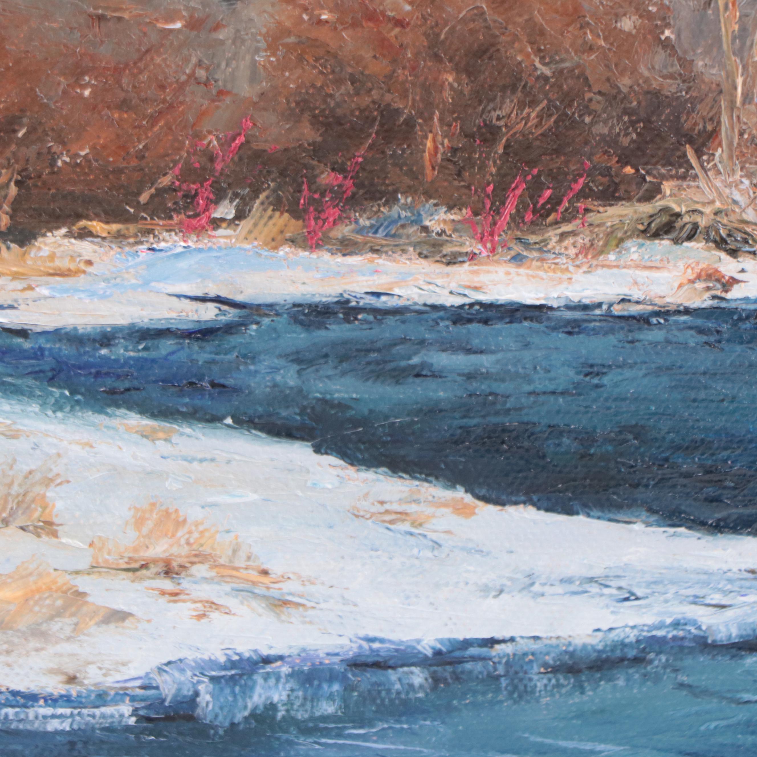 James Baldoumas Landscape Oil Painting "Winter Stream," 2022