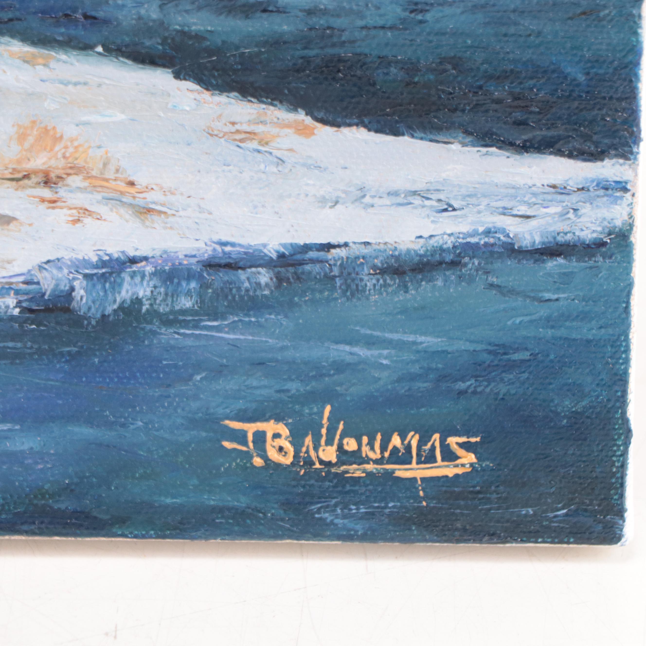 James Baldoumas Landscape Oil Painting "Winter Stream," 2022