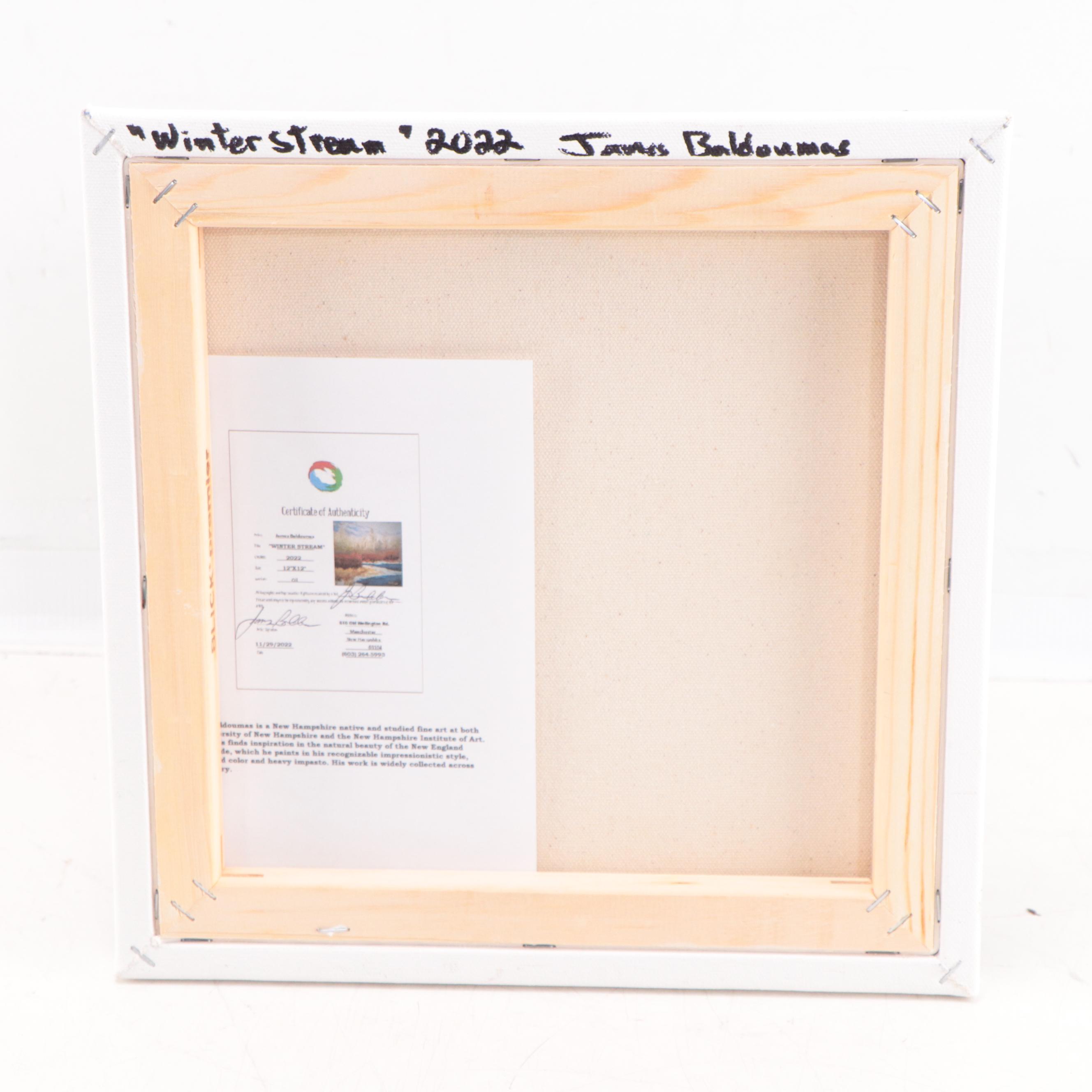 James Baldoumas Landscape Oil Painting "Winter Stream," 2022