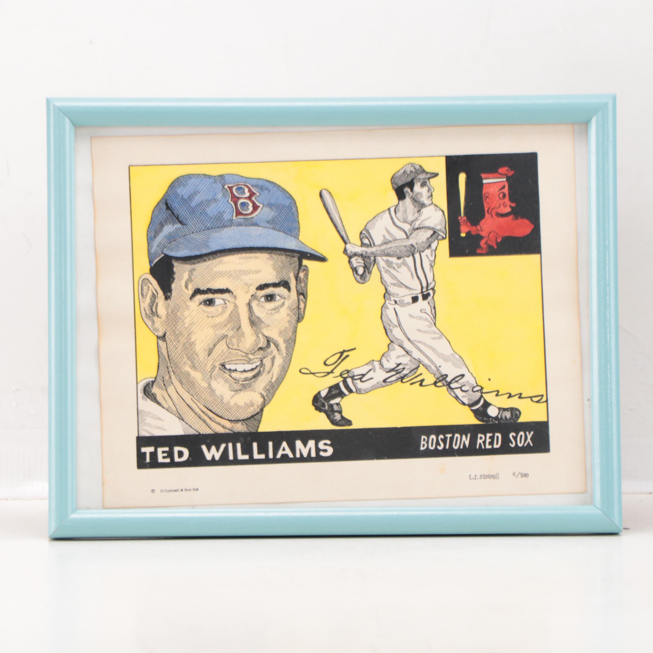 Hand-Colored Lithographs Including "Mickey Mantle"