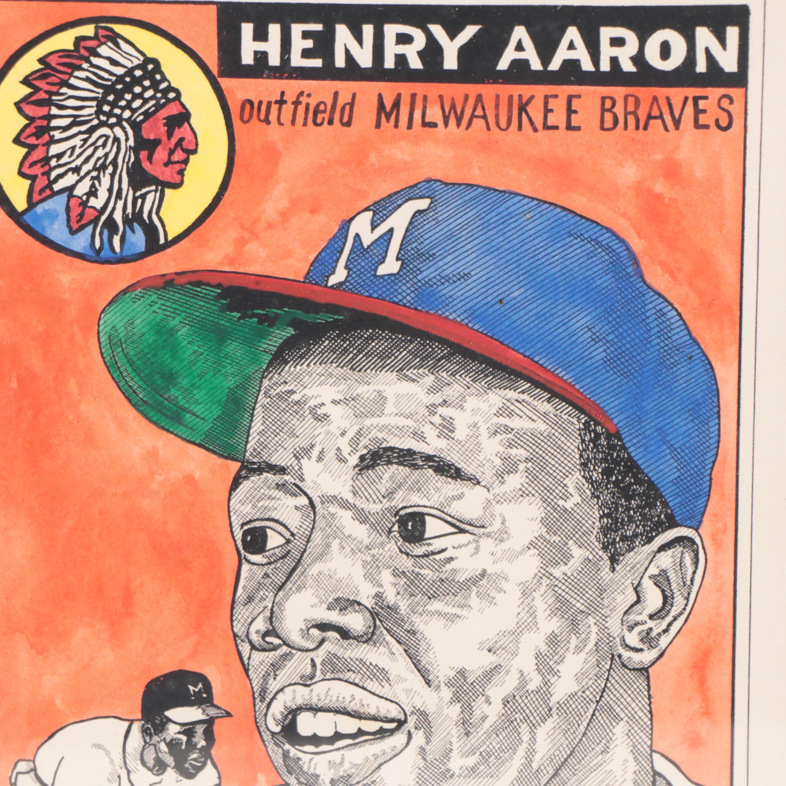 Hand-Colored Lithographs Including "Mickey Mantle"