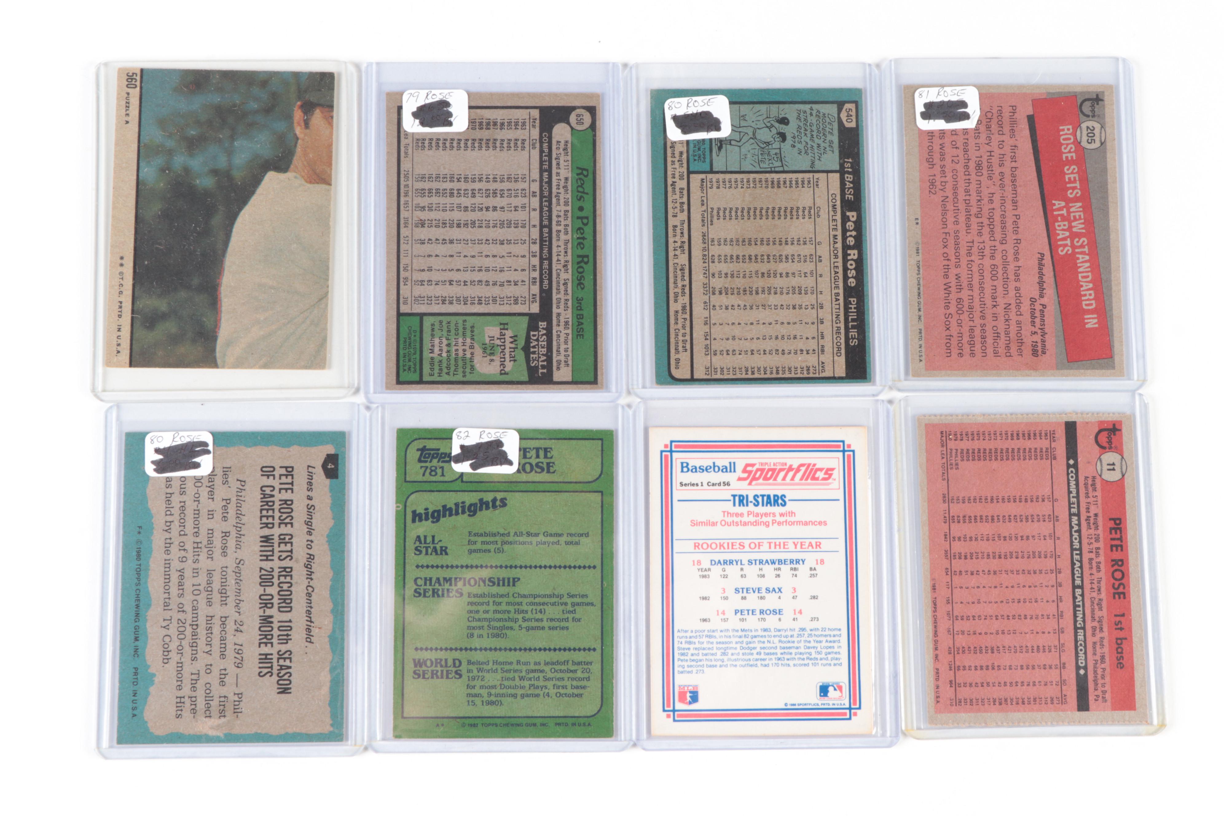 Topps, More Pete Rose Baseball Cards with Signature, Complete Set, 1970s–1980s