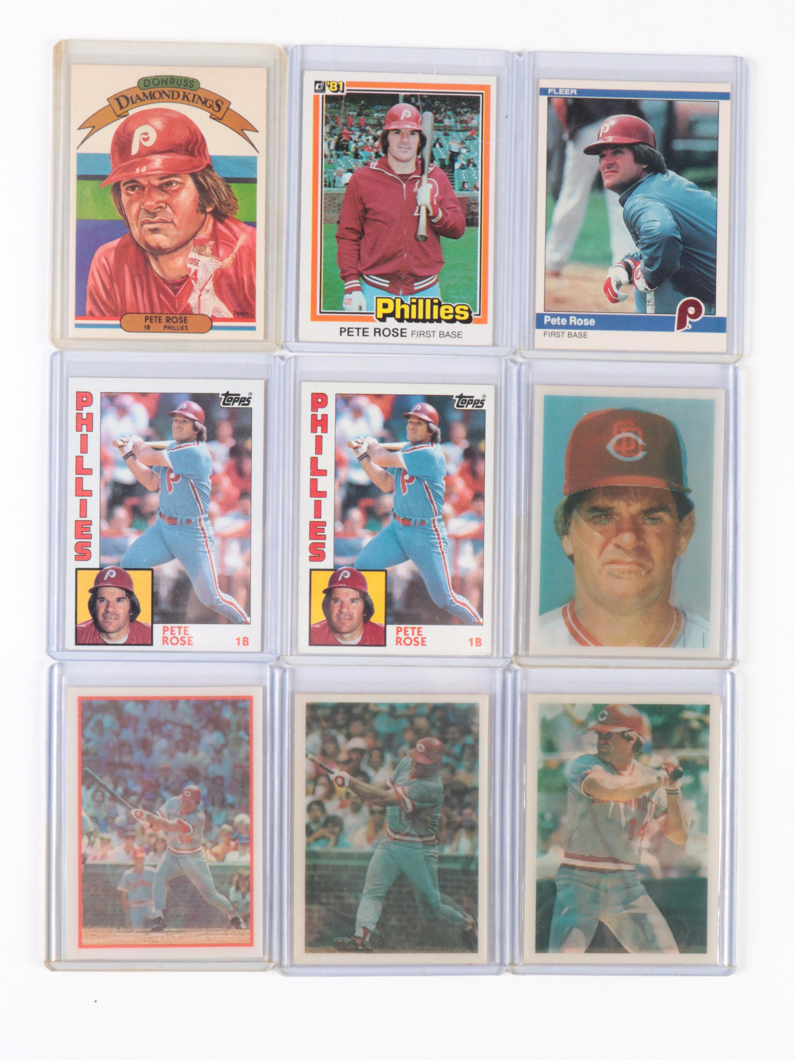 Topps, More Pete Rose Baseball Cards with Signature, Complete Set, 1970s–1980s